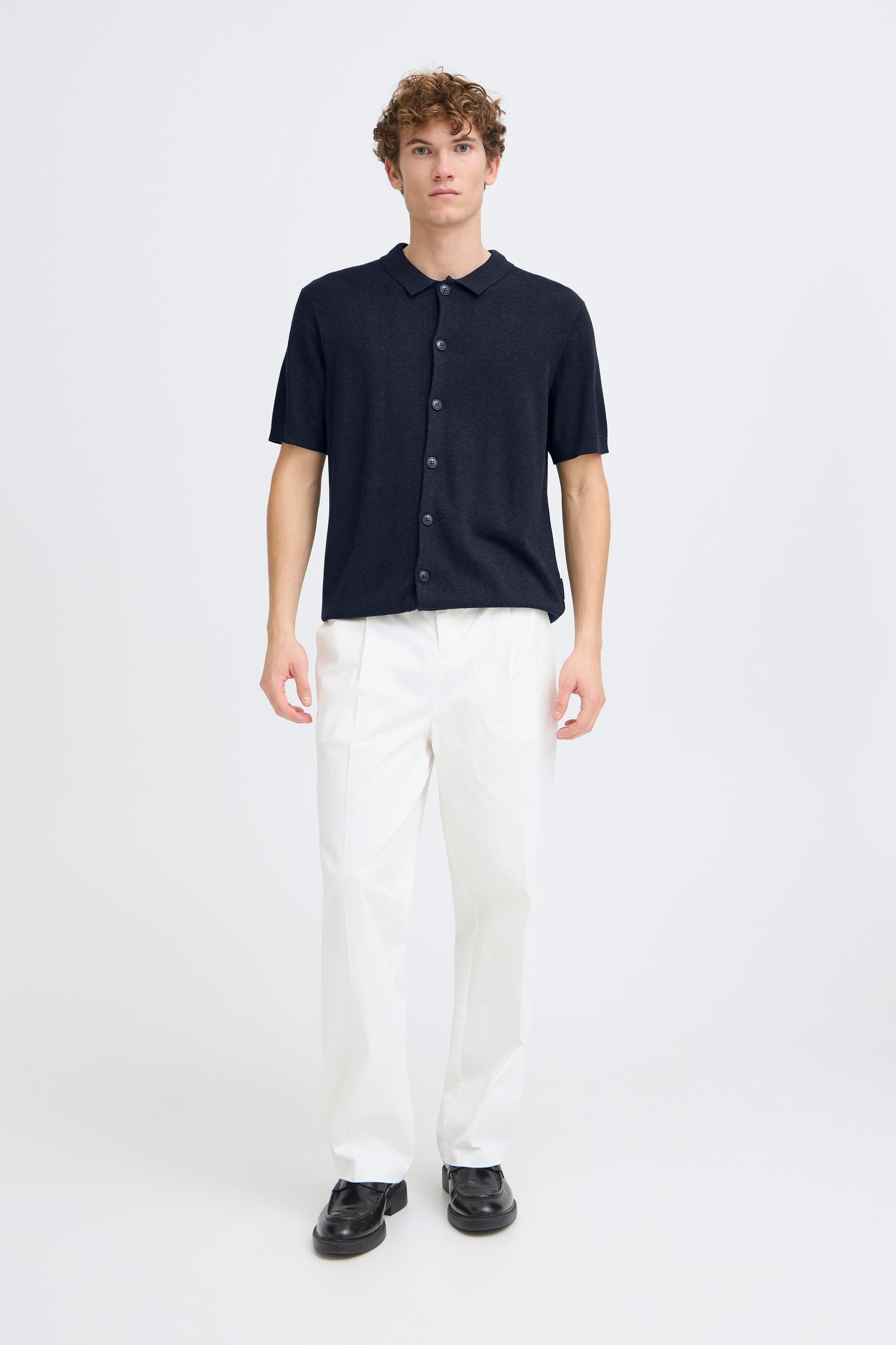 Casual Friday Kurzarmhemd CFBells Basic Strick Polohemd
