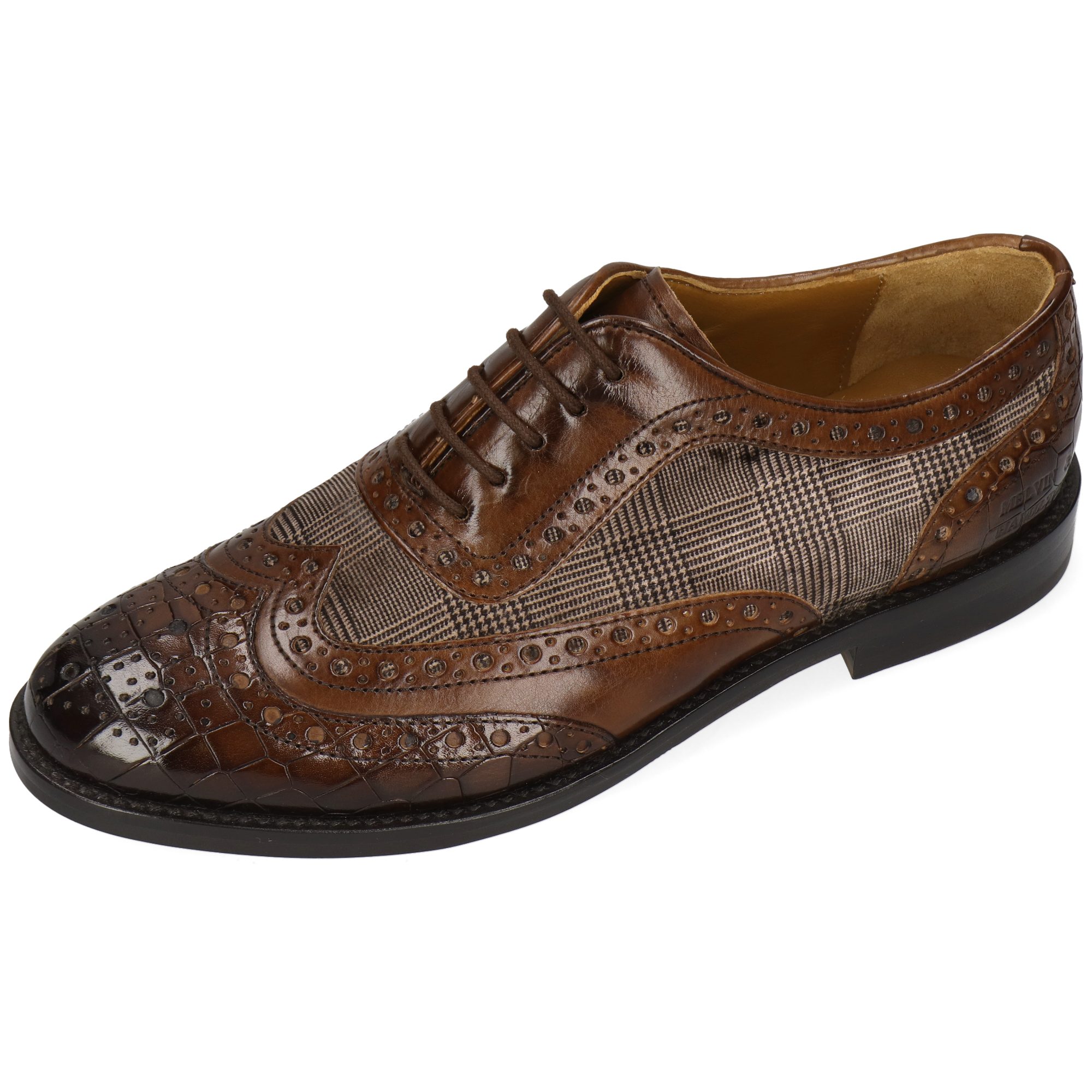 Melvin & Hamilton Selina 56 Leder-Oxford Schuhe für Damen Schnürschuh Flache Absätze, Echtes Leder, Vegetabile Gerbung