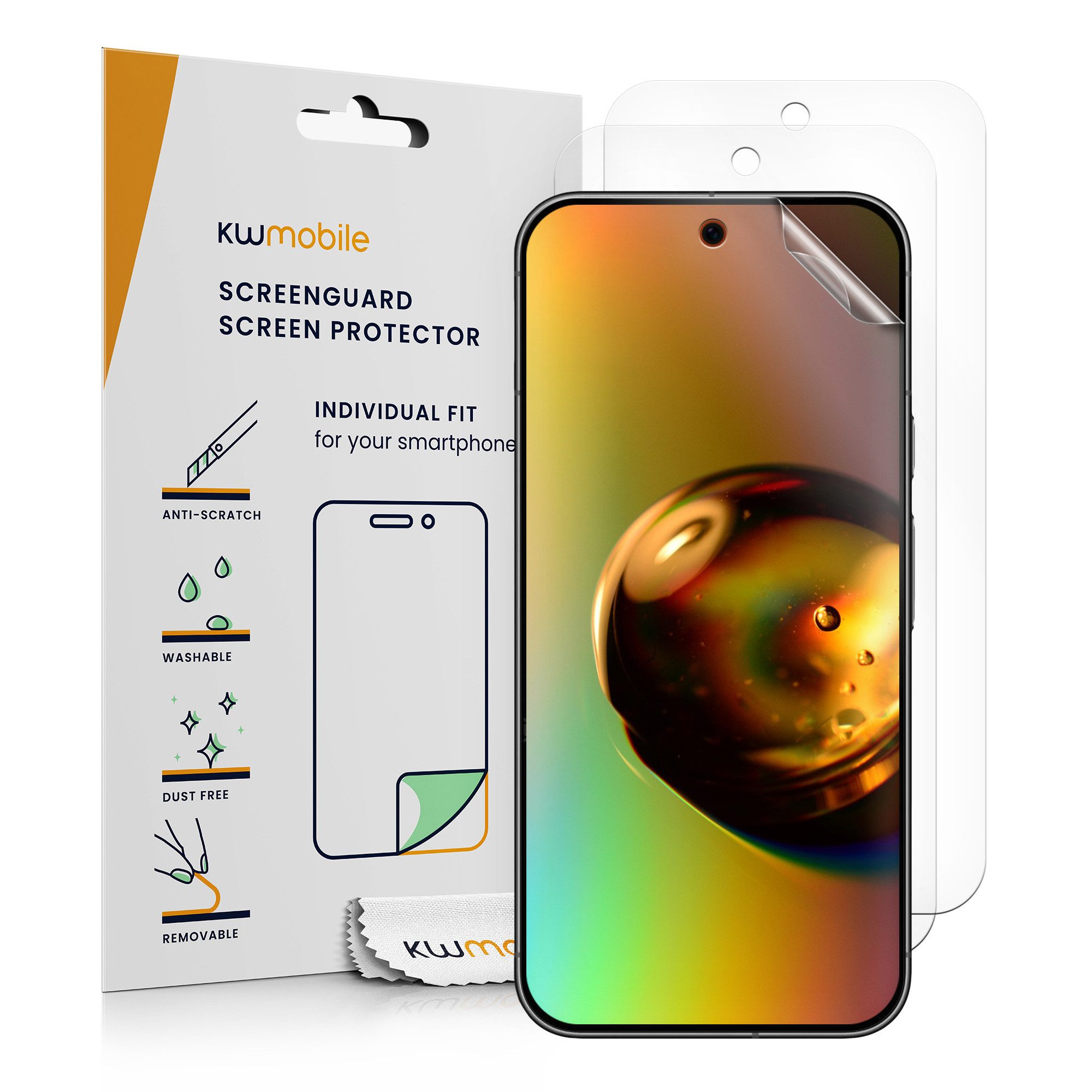 kwmobile Displayschutzfolie 3x Folie, 3 Stück, klare Displayschutzfolie Displayschutz transparent Schutzfolie