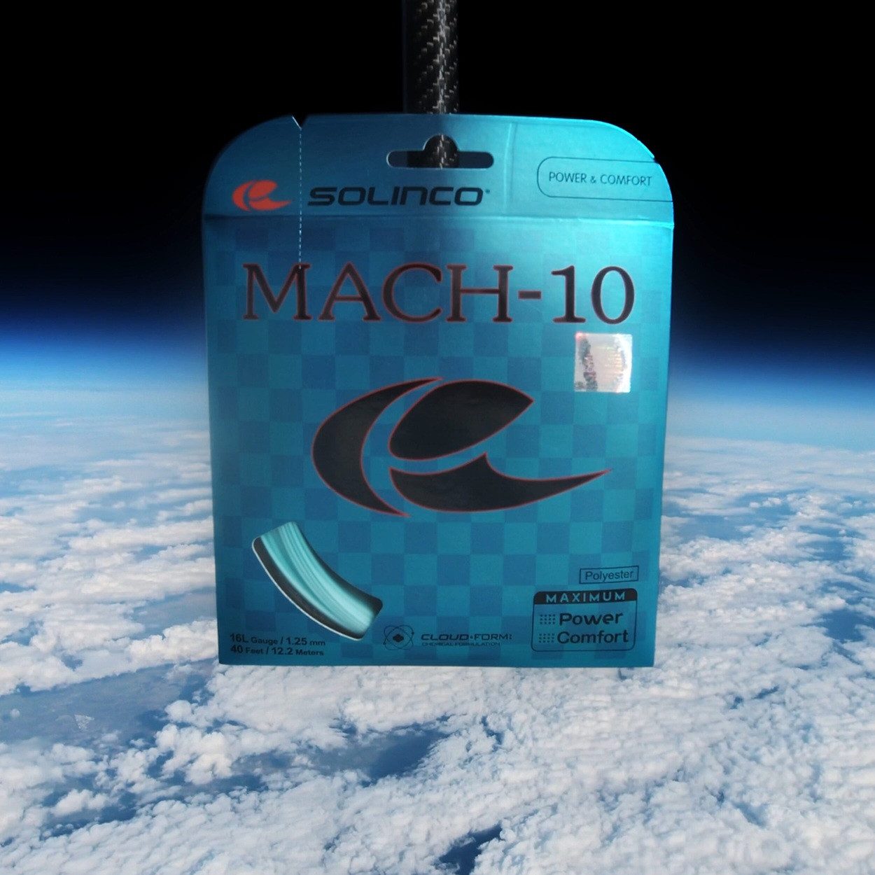 Solinco Tennissaite Mach-10 (Haltbarkeit+Power) blau 12m Set, Saitendicke: 1.25