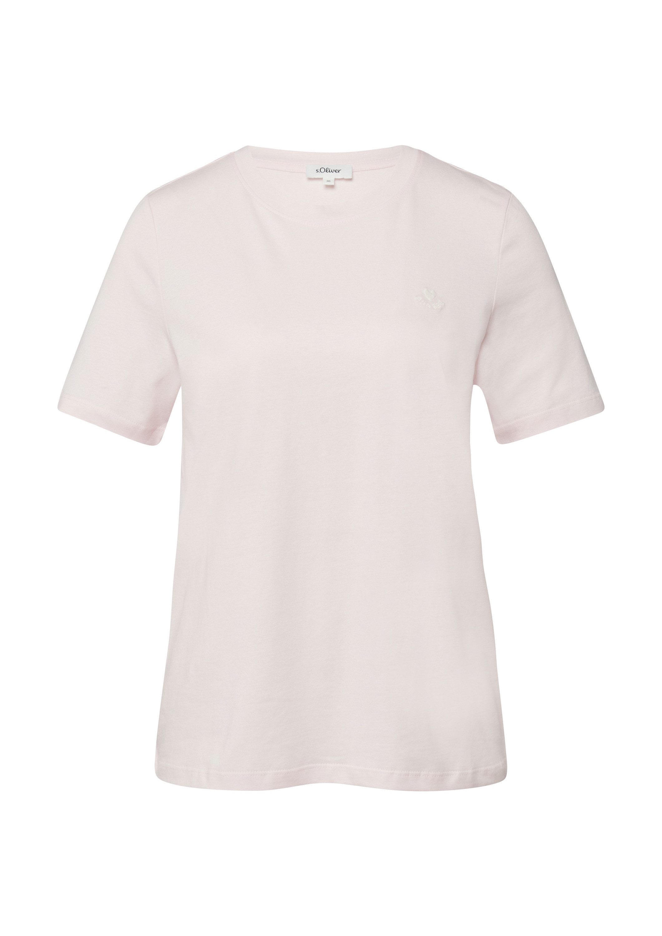 s.Oliver Kurzarmshirt T-Shirt Jersey-T-Shirt im Regular Fit mit Herz-Sticke günstig online kaufen