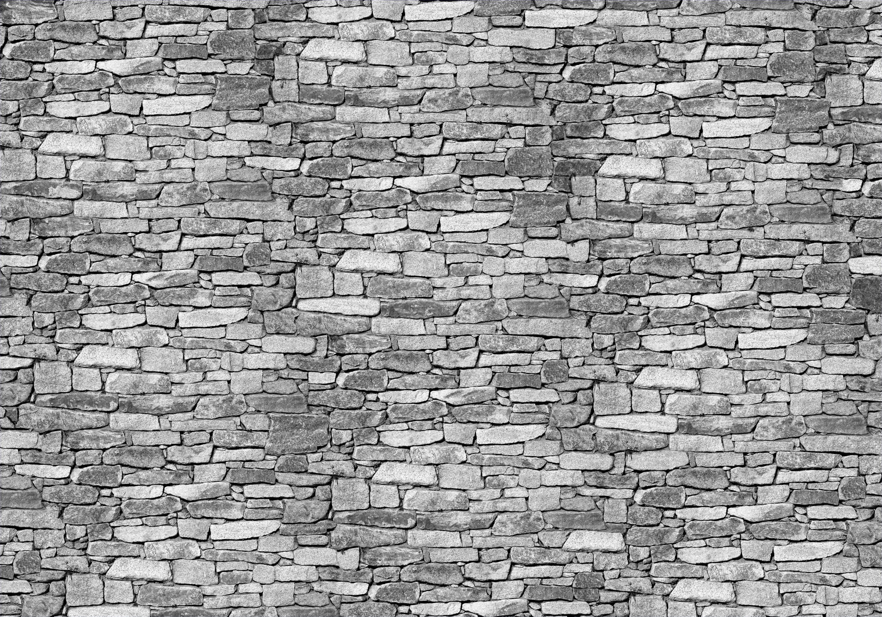 wandmotiv24 Fototapete Natursteinmauer Grau, glatt, Wandtapete, Motivtapete, matt, Vliestapete | Fototapeten