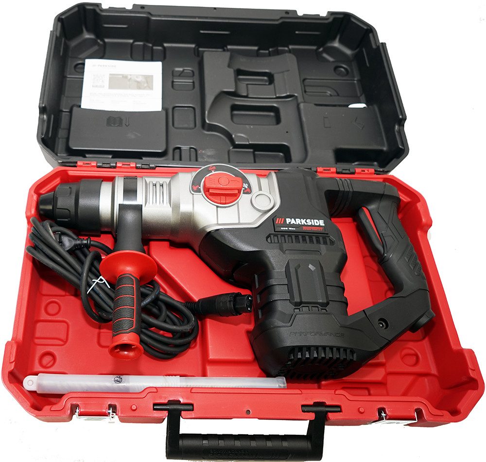 PARKSIDE PERFORMANCE® Bohrhammer Meißelhammer PPBH 1600 A1, 1600W, 25 Joule, SDSmax inkl. Zollstock, 230 V