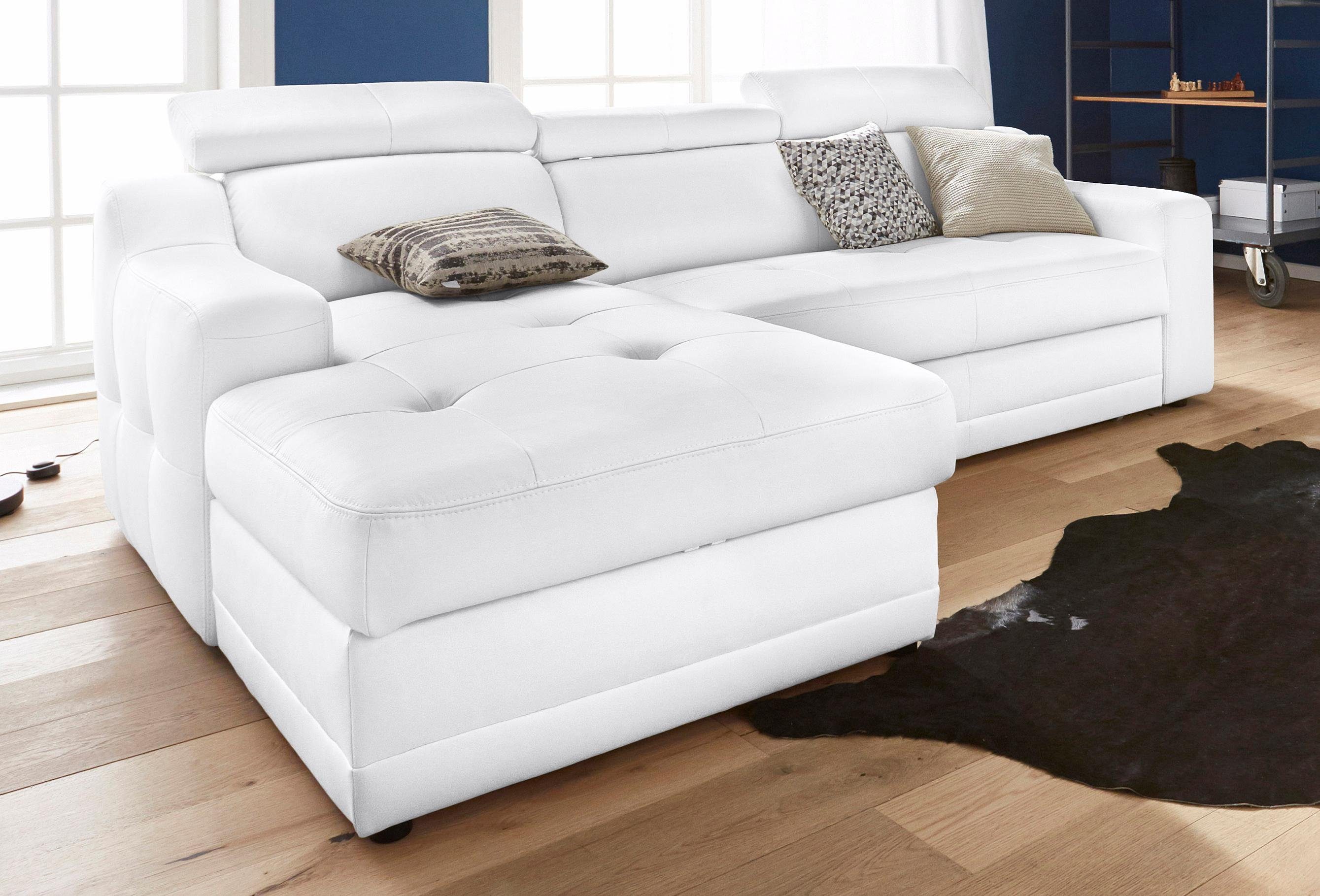 exxpo - sofa fashion Ecksofa Lotos, bequem und funktionell, Federkern, Breite 242cm, L-Form, mit Kopf- bzw. Rückenverstellung, wahlweise mit Bettfunktion