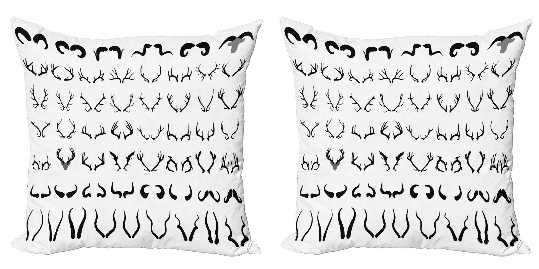Kissenbezüge Modern Accent Abakuhaus Hörner Digitaldruck, von Doppelseitiger Buffalo (2 Stück), Hirsch Antilopen