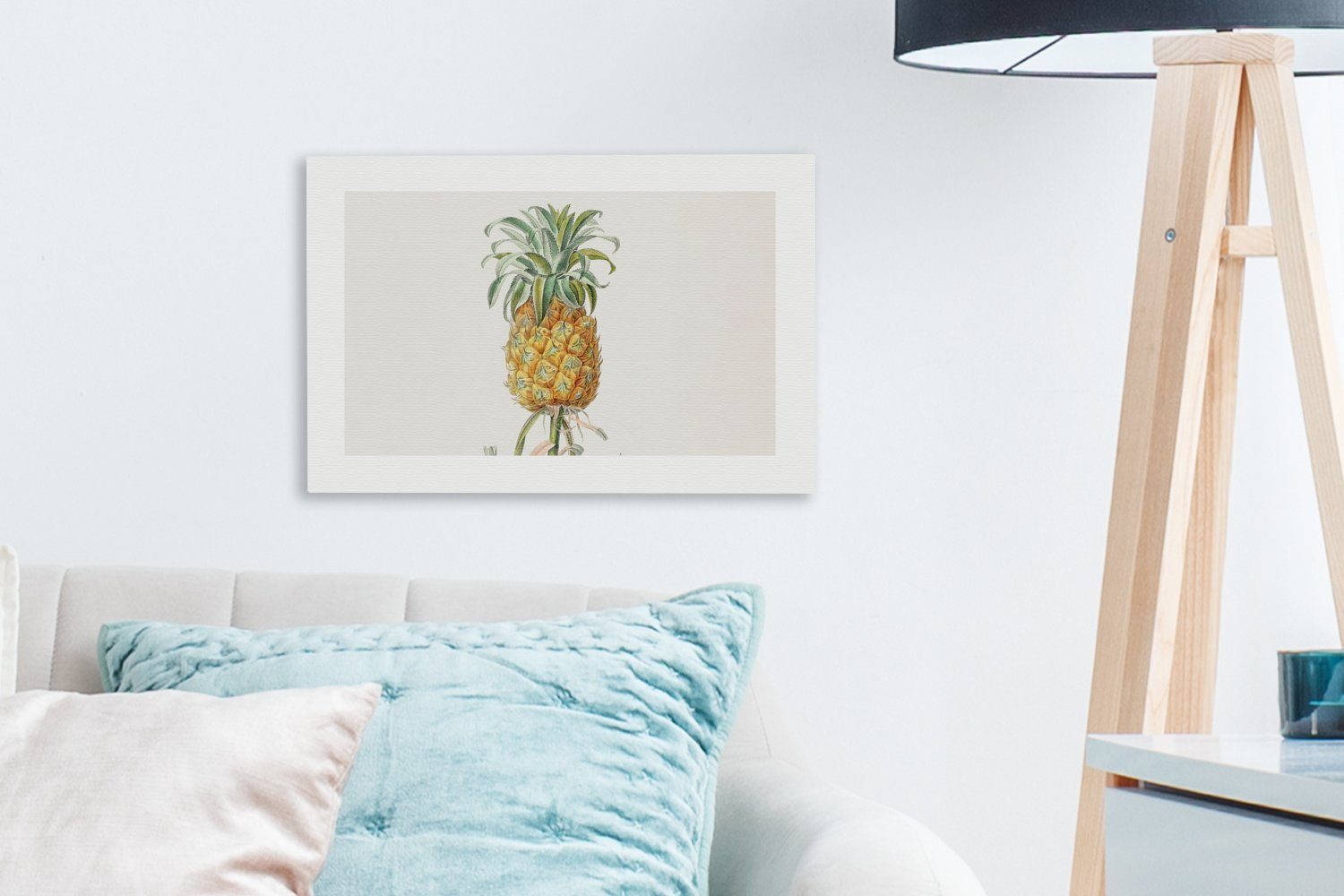 OneMillionCanvasses® cm Lebensmittel, Ananas Leinwandbild (1 30x20 Pflanze Leinwandbilder, - - St), Aufhängefertig, Wanddeko, Wandbild