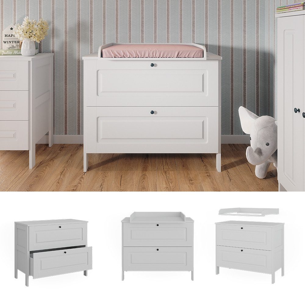 VitaliSpa® wrap chest Ajaton, white, 108 x 98 cm with 2 drawers