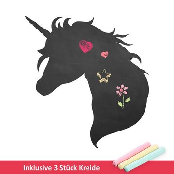 nikima Wandtattoo Einhorn (Folie), selbstklebende Tafelfolie/ Kreidefolie inkl. 3 Stück Kreide