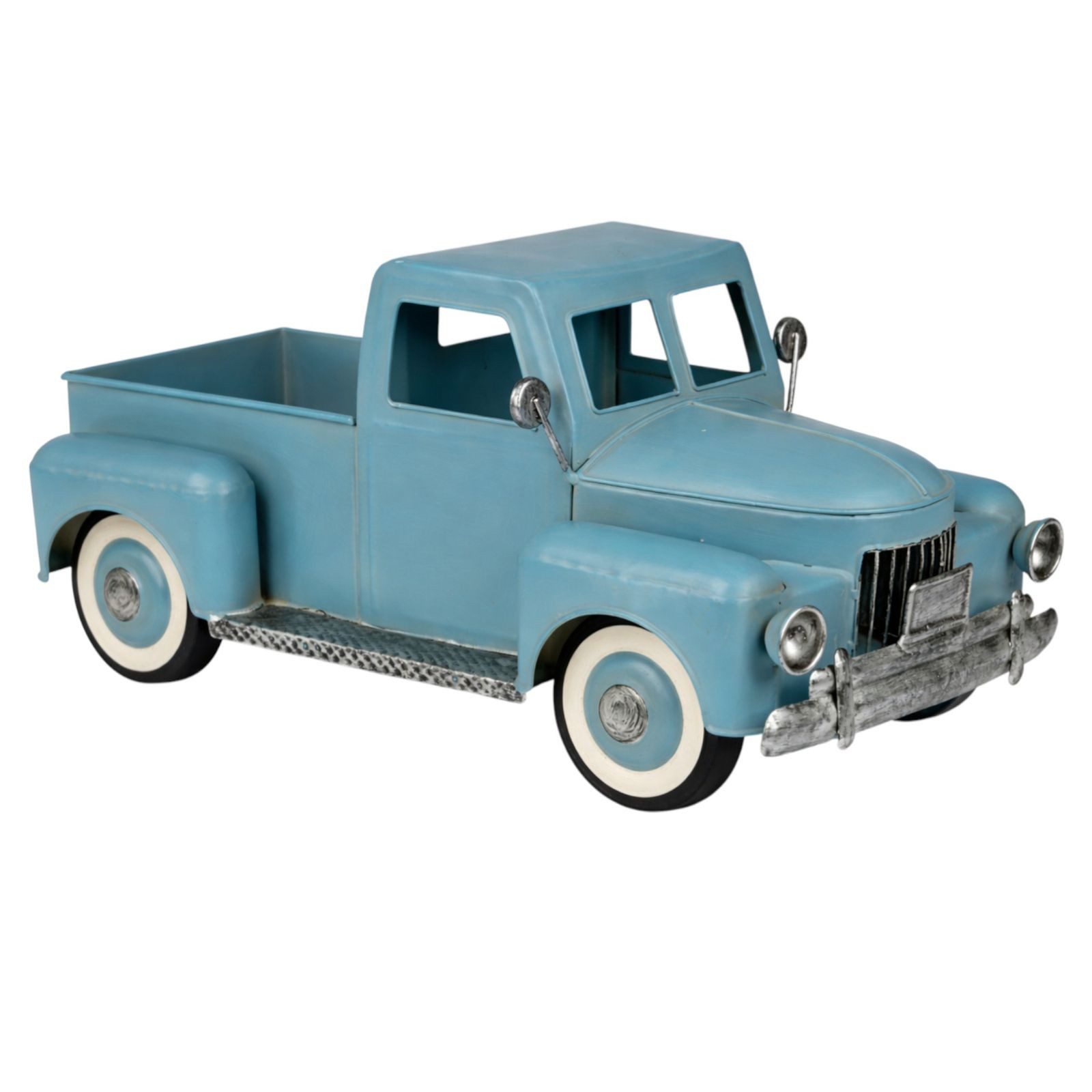 formano Gartenfigur Deko Auto Vintage Metall 42 cm Garten Truck Blau Fahrzeug handbemalt