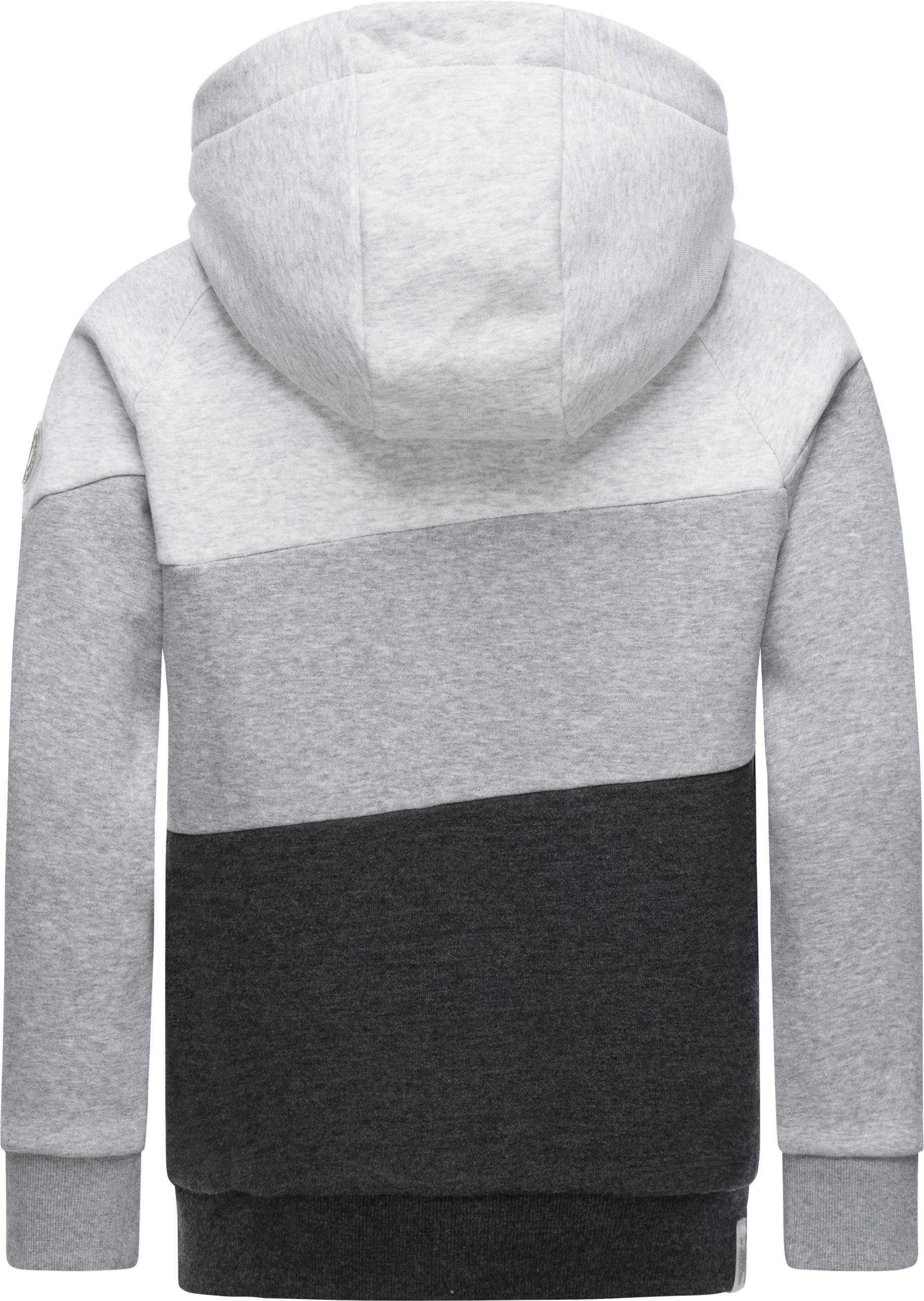 Kinder Kapuzensweater Vendio großer Ragwear mit grau Kapuze Kapuzenpullover Jungen
