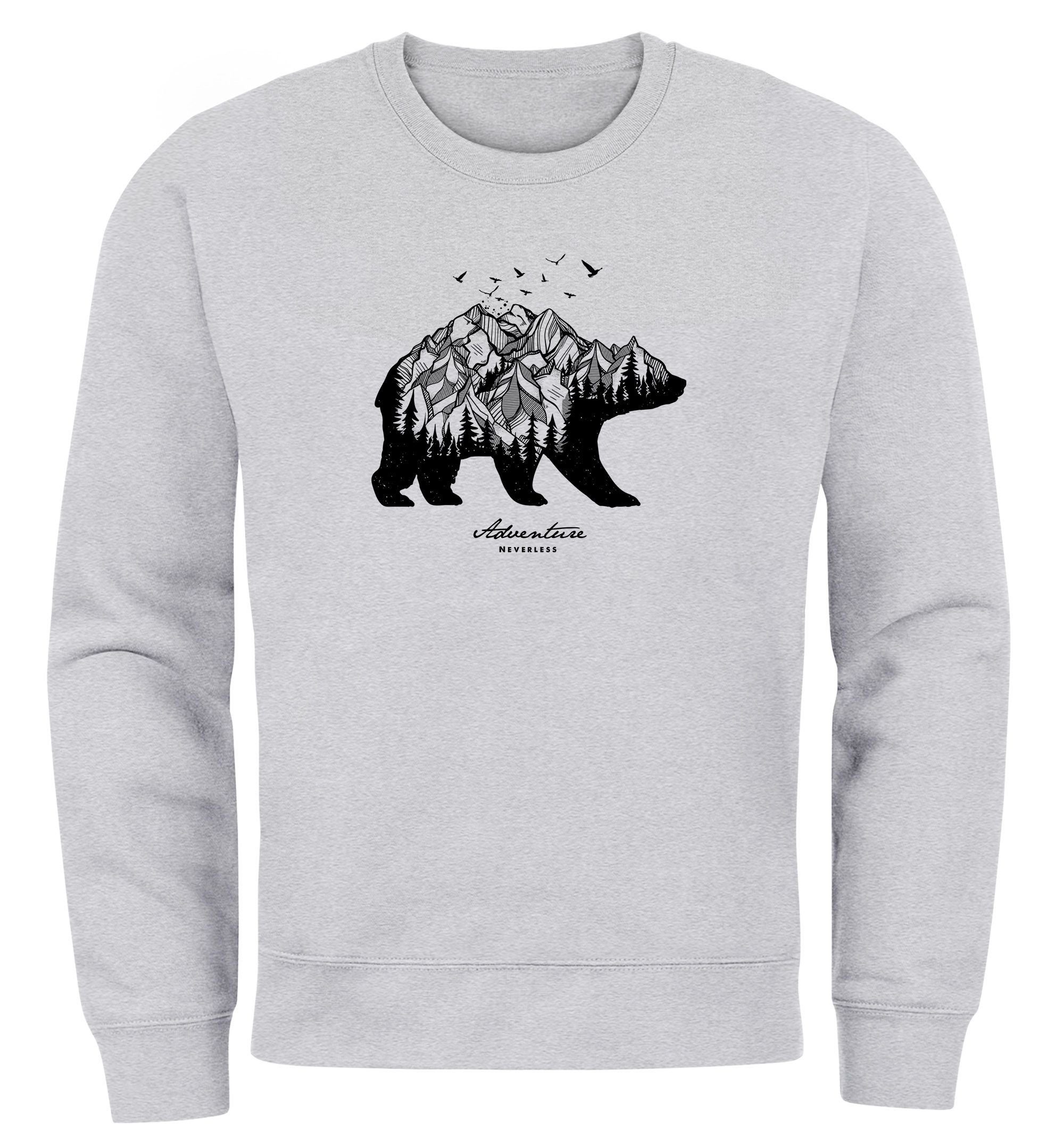 Neverless Sweatshirt Sweatshirt Herren Bär Abenteuer günstig online kaufen