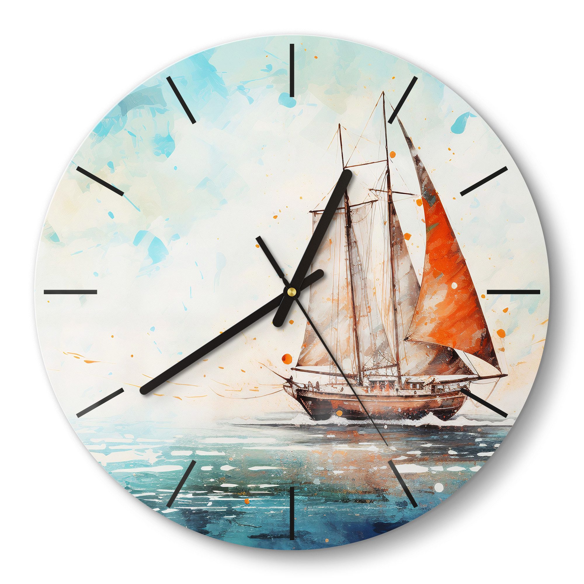 DEQORI Wanduhr 'Meeresträumerei' (Glas Glasuhr modern günstig online kaufen