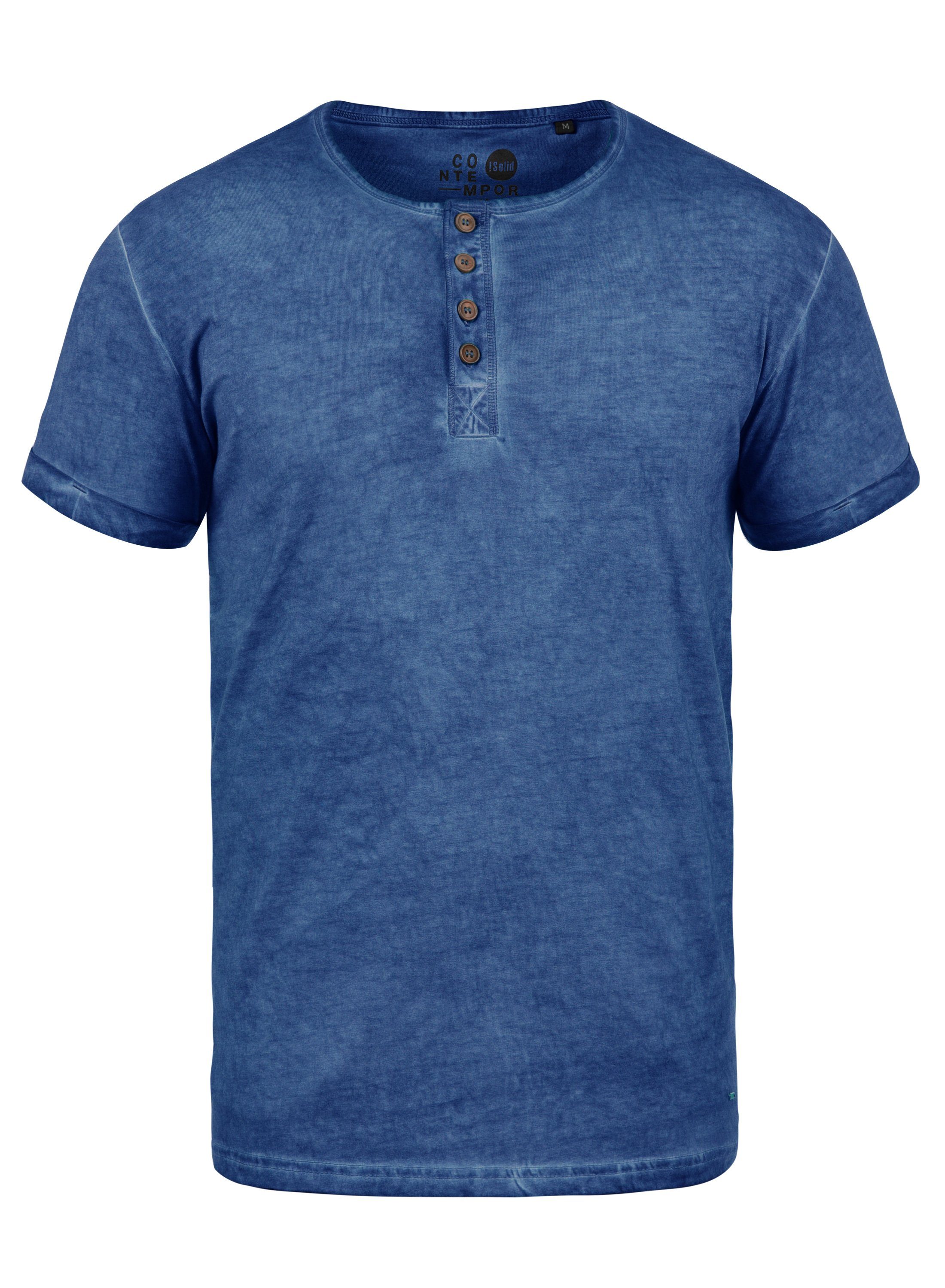 Neue Ware eingetroffen! Solid Rundhalsshirt SDTihn mit Blue (1542) Faded Kurzarmshirt Brusttasche