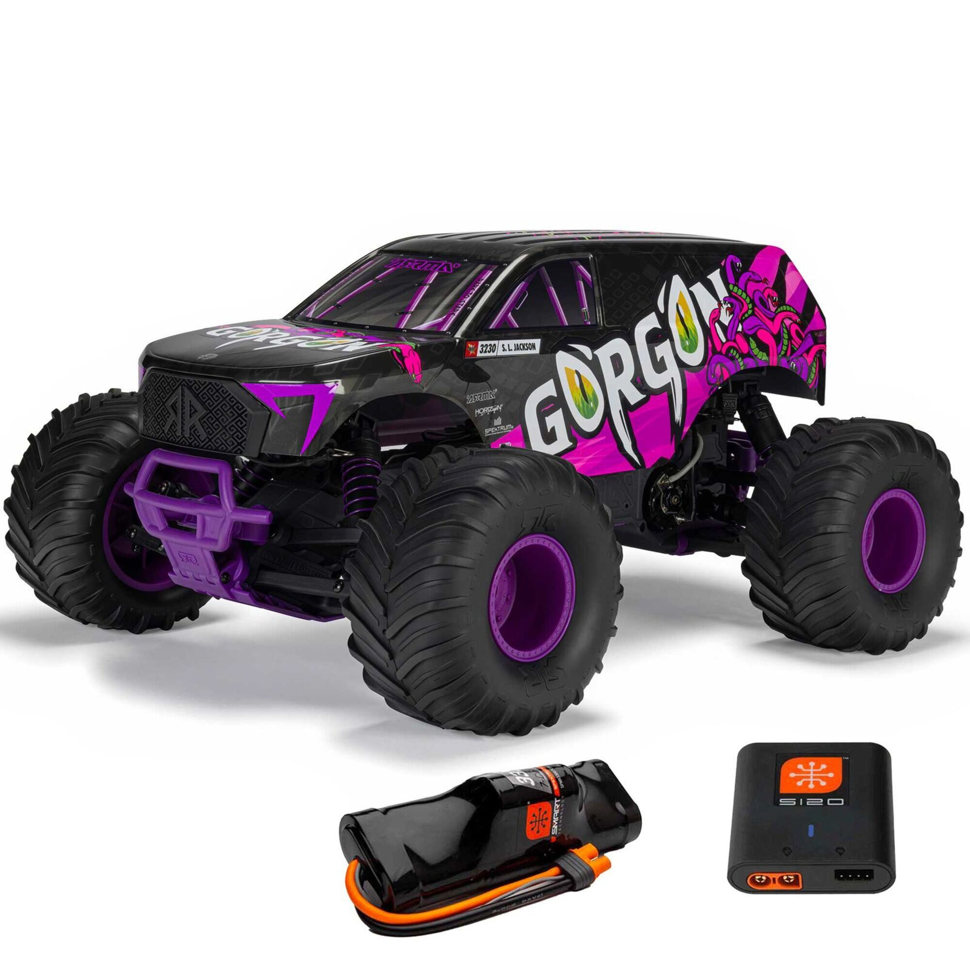 RC-Buggy Arrma Gorgon 4x2 Mega 550 Monstertruck Purp RTR 1:10 mit Akku, Lader