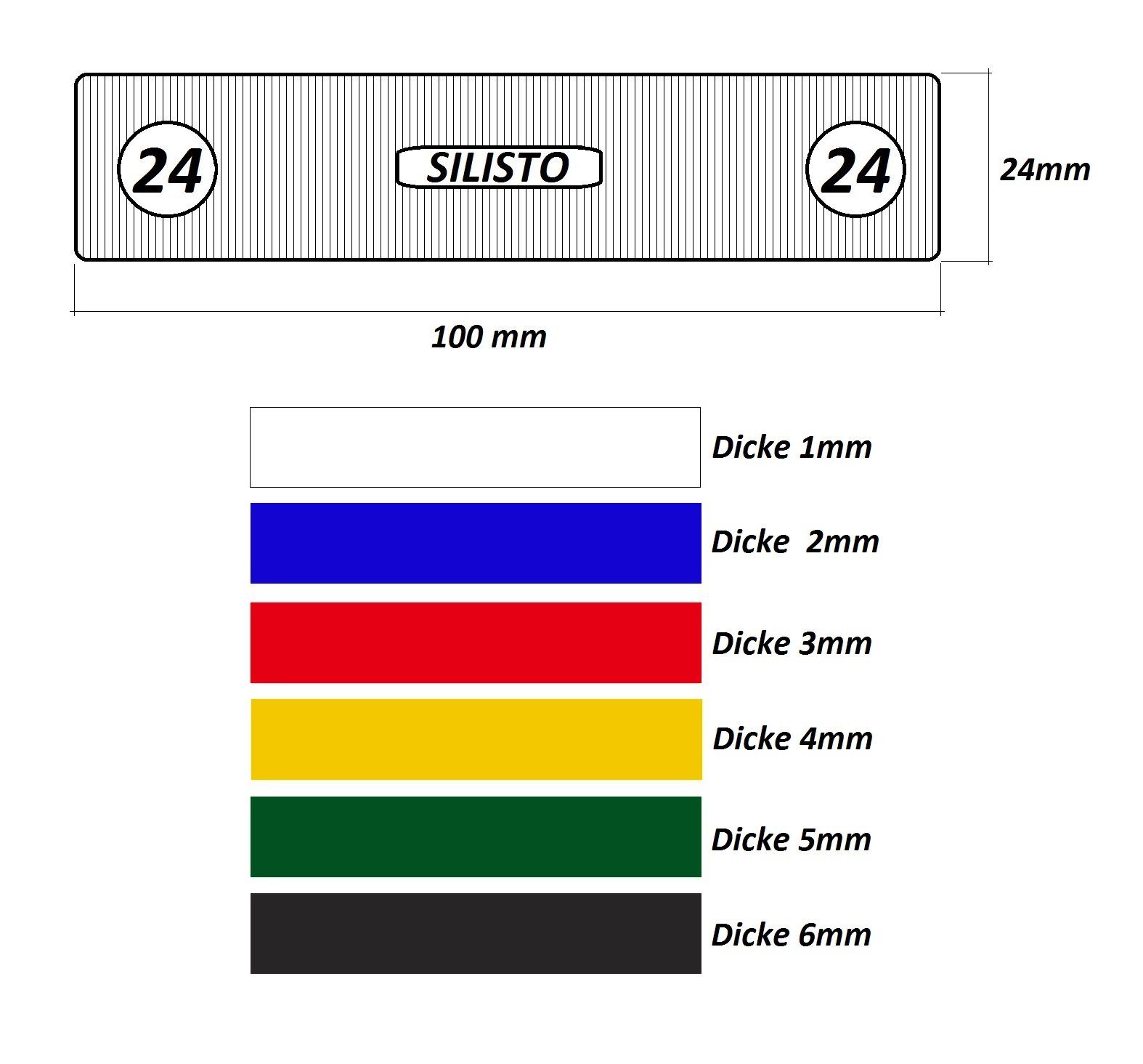 Silisto Verglasungsklötze Stück Unterlegplatte 600 Classic Box 24mm