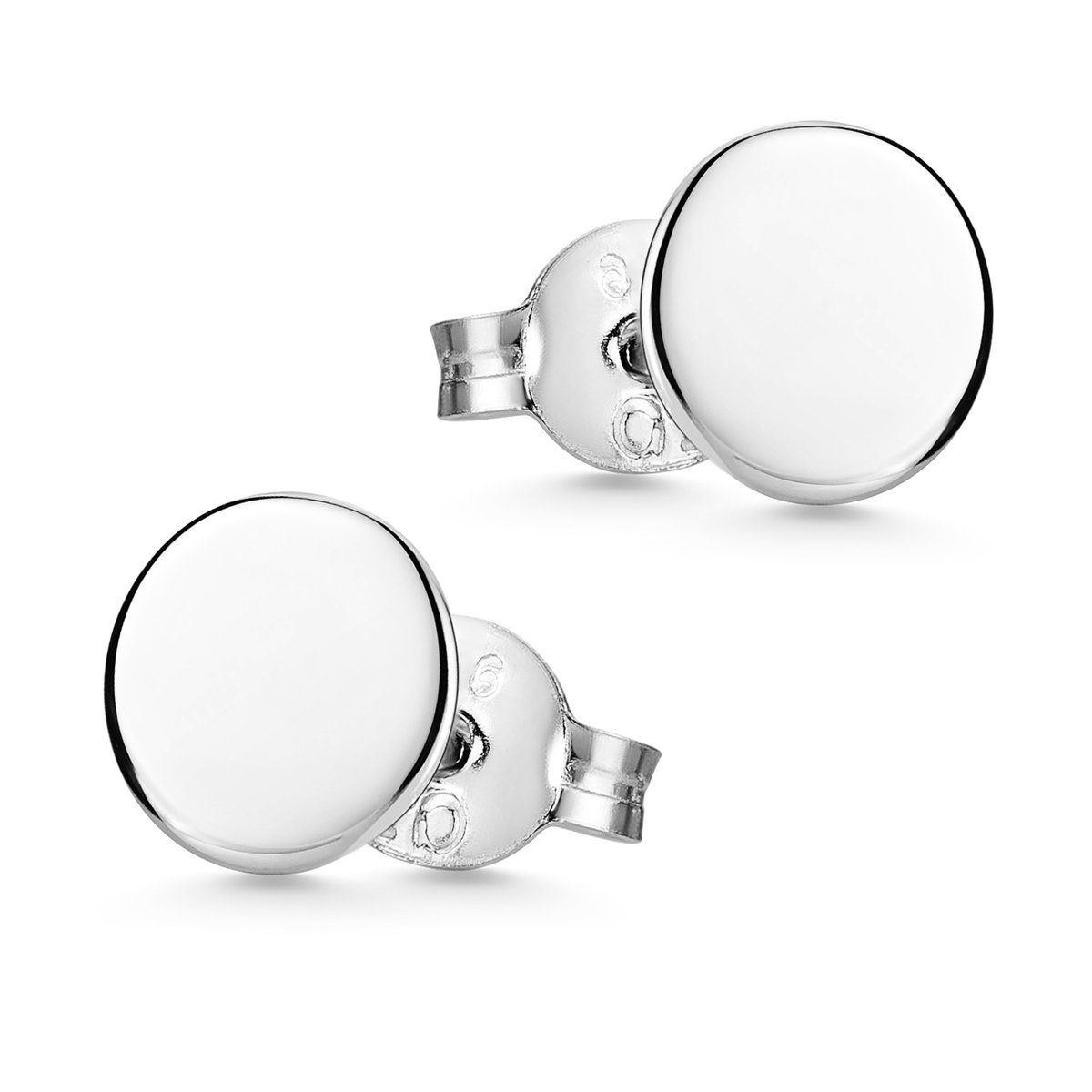 Materia Paar Ohrstecker Unisex Silber Plättchen Flach Rund Ø3-7mm SO-438, 9 günstig online kaufen