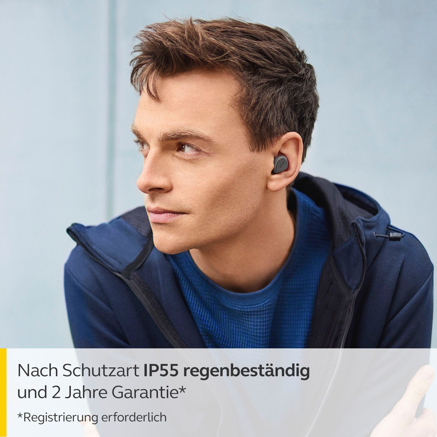 Bluetooth) Jabra Alexa, Assistant, In-Ear-Kopfhörer (Geräuschisolierung, Google Elite 3 dunkelgrau Siri,