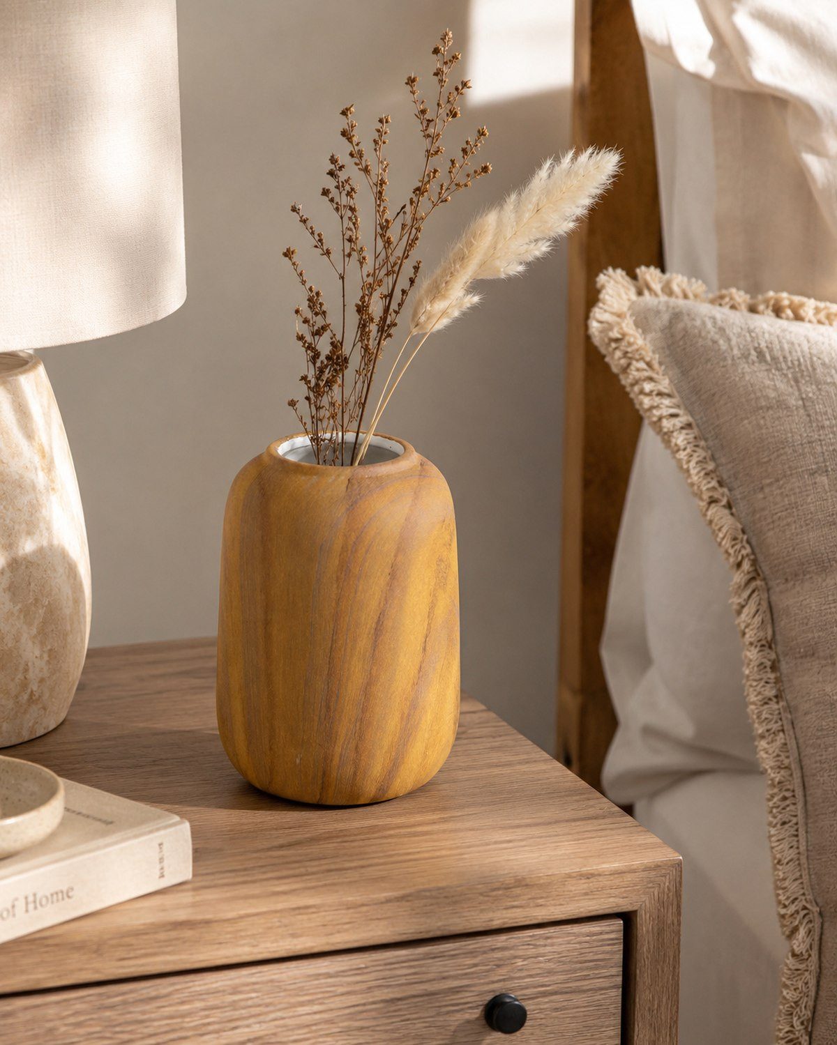 RIFFELMACHER & WEINBERGER Christbaumschmuck Deko Vase Porzellan, Holzdesign Hellbraun, 13×17 – Bild 4 von 5