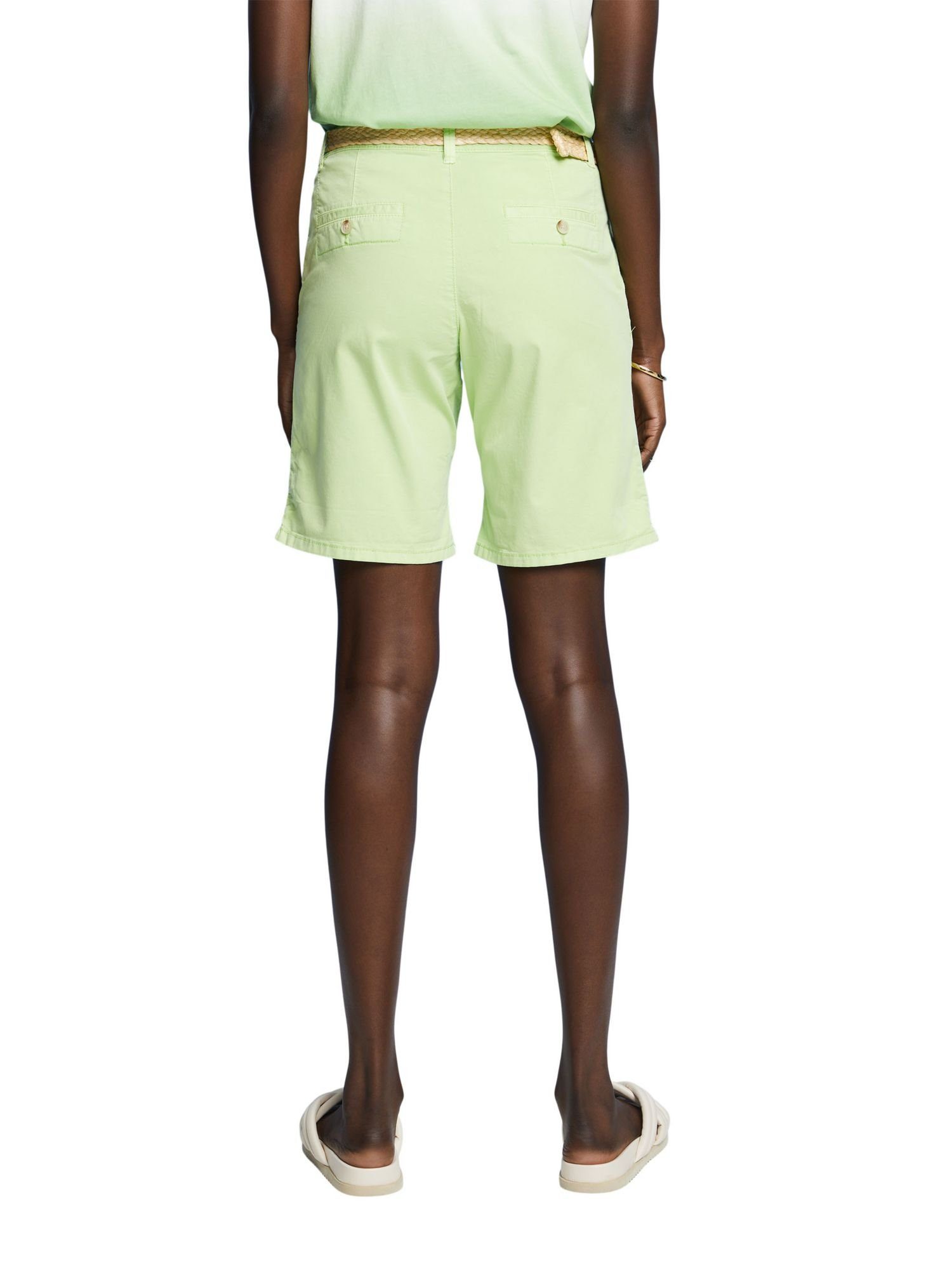 Esprit GREEN Shorts (1-tlg) CITRUS mit Shorts Raffia-Flechtgürtel