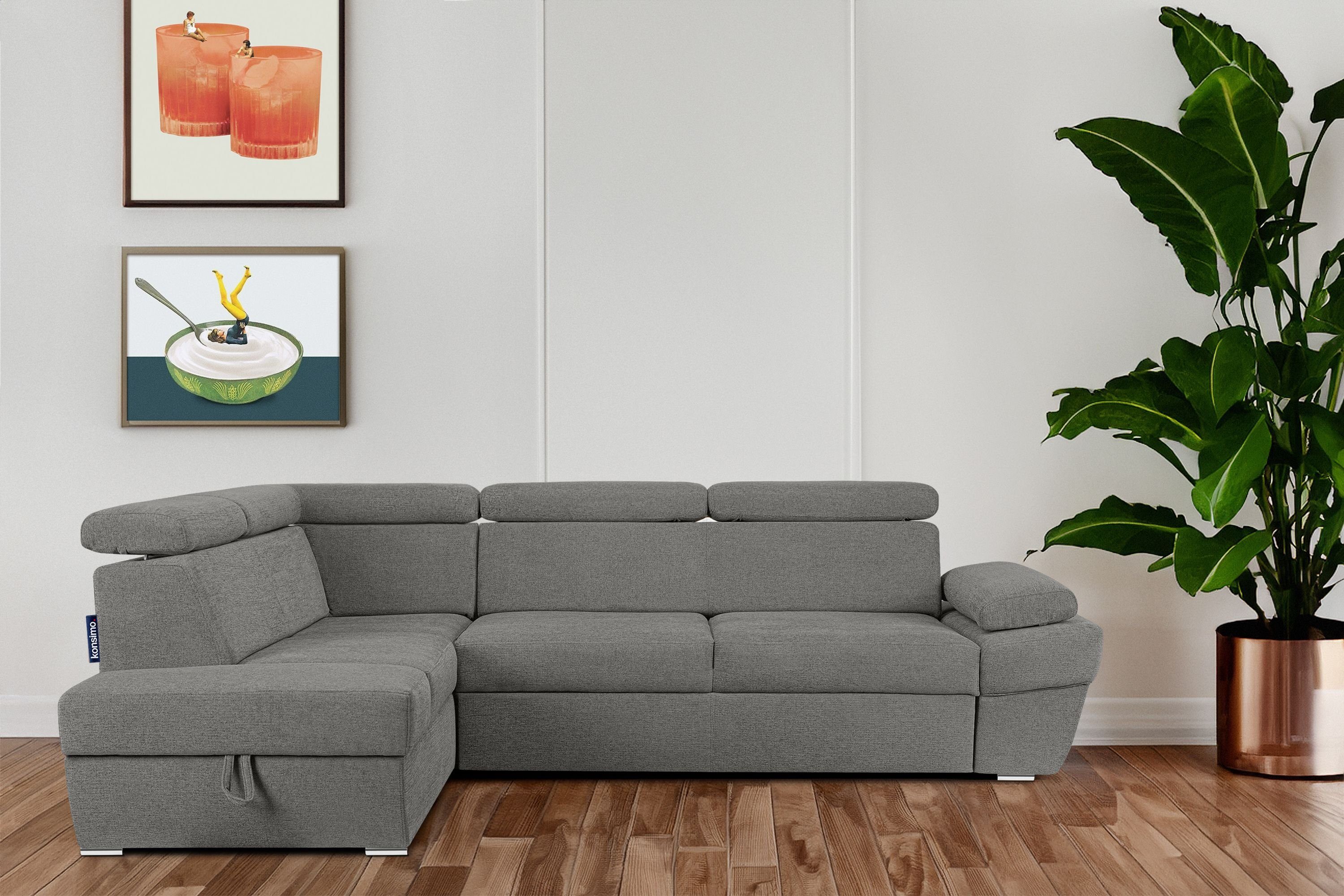 KONSIMO® Ecksofa RATLO Ecksofa, mit Bettfunktion günstig online kaufen