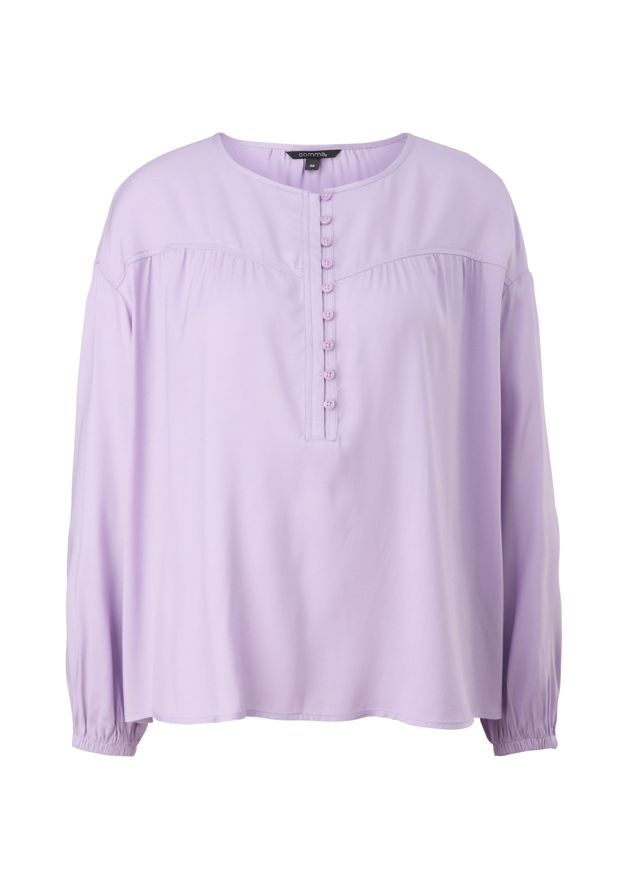 comma Langarmbluse Bluse Bluse mit Henleyausschnitt