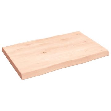 furnicato Tischplatte 60x40x(2-4) cm Massivholz Unbehandelt Baumkante (1 St)