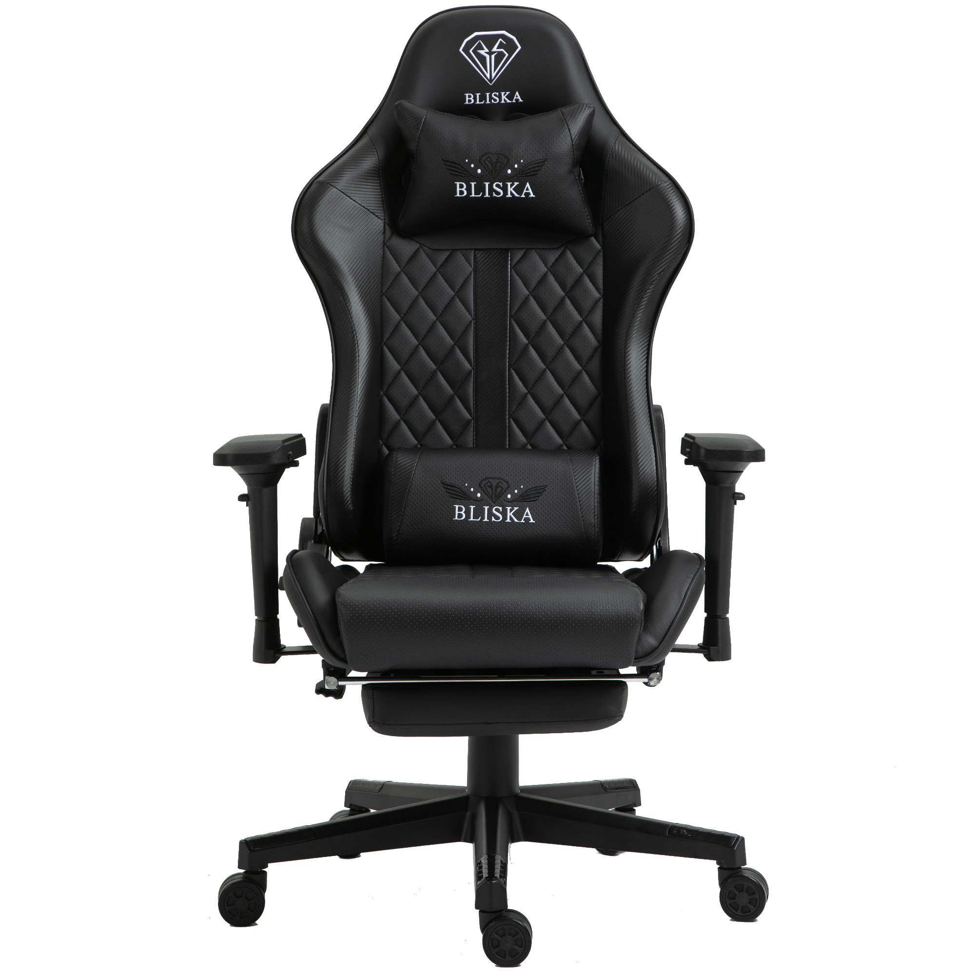TRISENS Chefsessel Thanos (einzeln), Gaming Stuhl mit flexiblen Armlehnen Bürostuhl im Racing-Design Schwarz