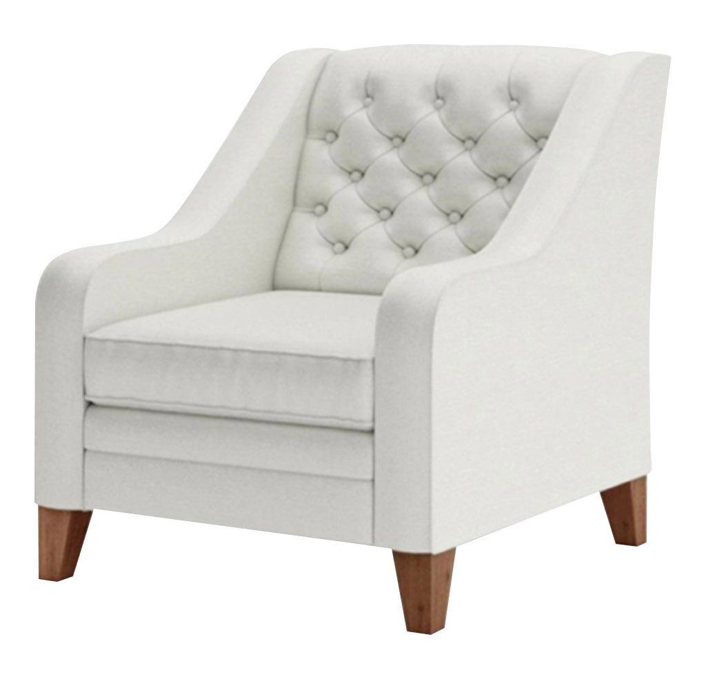 Xlmoebel Chesterfield-Sessel Chesterfield Sessel in Weiß aus Textil für modernes Wohnzimmer (Sessel), Hergestellt in Europa