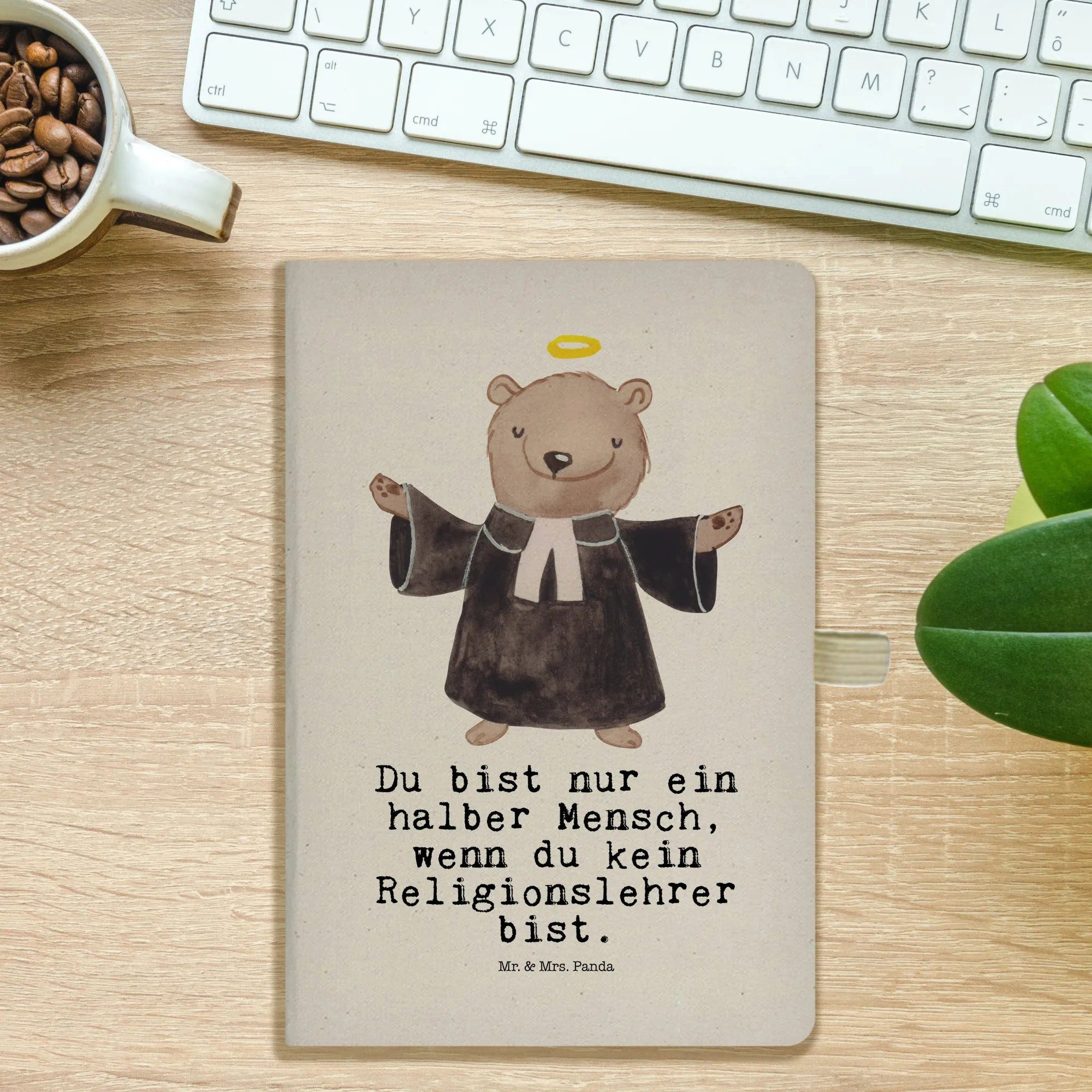Thumbnail - Mr. & Mrs. Panda Notizbuch Religionslehrer Herz - Transparent - Geschenk, A5 Notizbuch Nachhalti Mr. & Mrs. Panda, Flexi...
