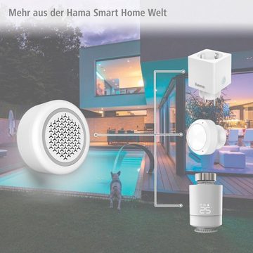 Hama Smart Home Alarmanlage,WLAN Alarmsirene ohne Hub, 97,4dB 10 Signaltöne Alarmsirene