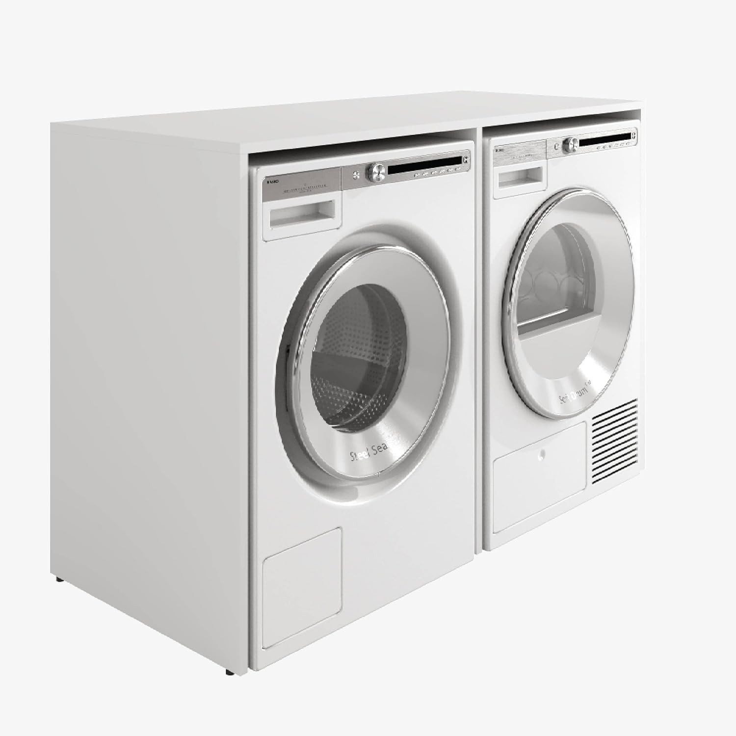 Platan Room Waschmaschinenumbauschrank DORA Waschmaschinenschrank 130 cm breit Überbauschrank Waschmaschine oder Wäschetrockner Schrank für Bad