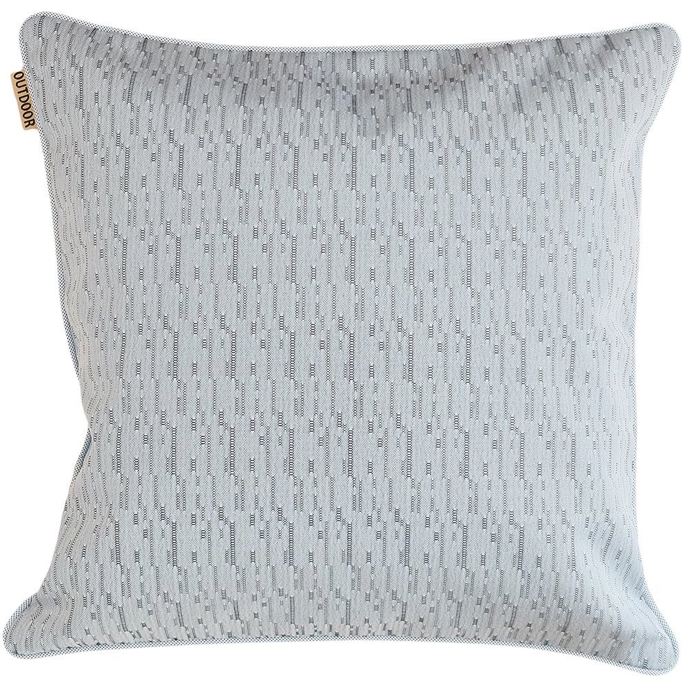 Kissenbezüge Kissen-Bezug Outdoor Jacquard hellgrau 40x40 cm, matches21 HOME & HOBBY (1 Stück), Kissen-Hülle als Deko-Kissen Zier-Kissen Sofa-Kissen für draußen