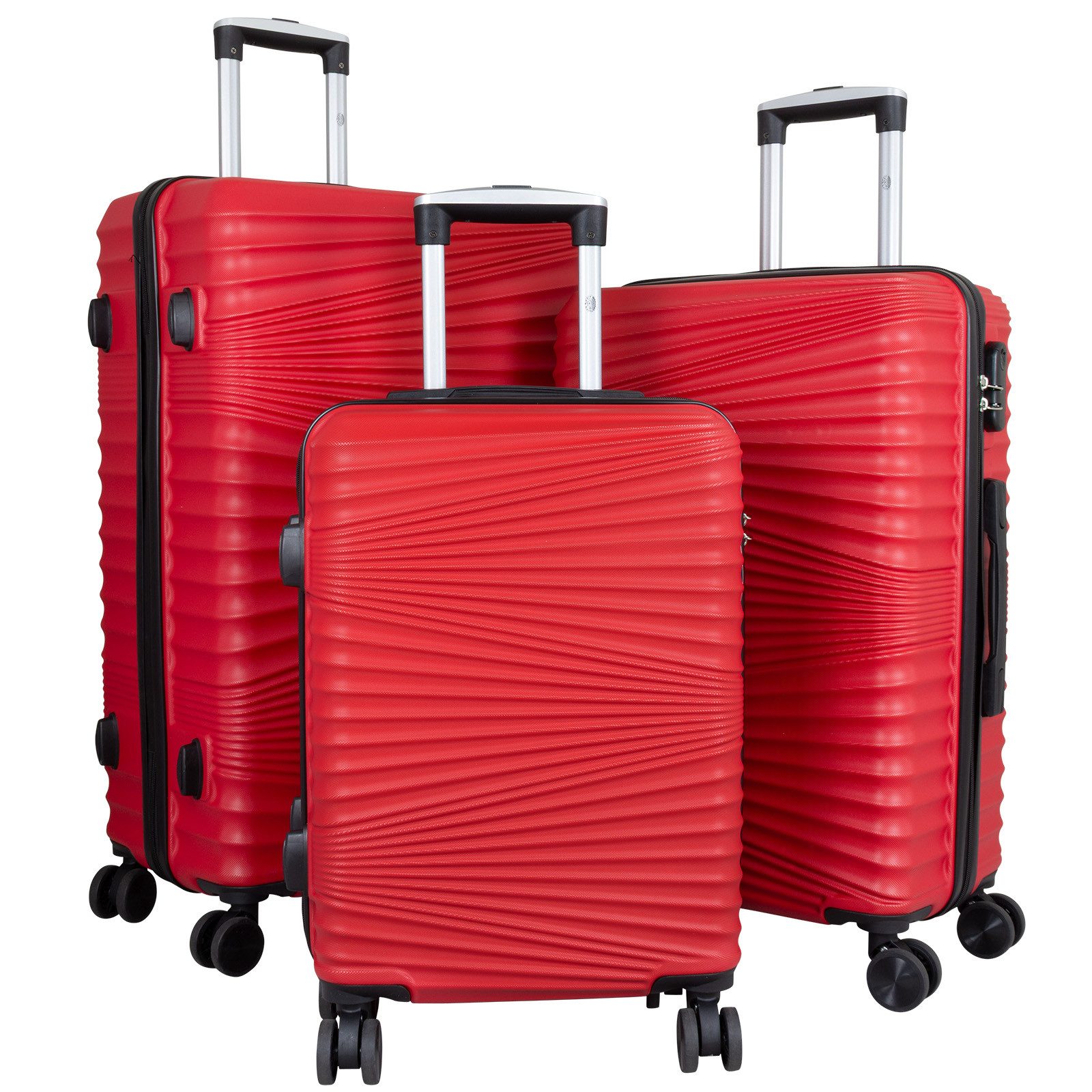 Trendyshop365 Hartschalen-Trolley Luxor, Koffer, Hartschale, 4 Farben, 4 Rollen, Zahlenschloss, Doppelrollen, 2 Tragegriffe