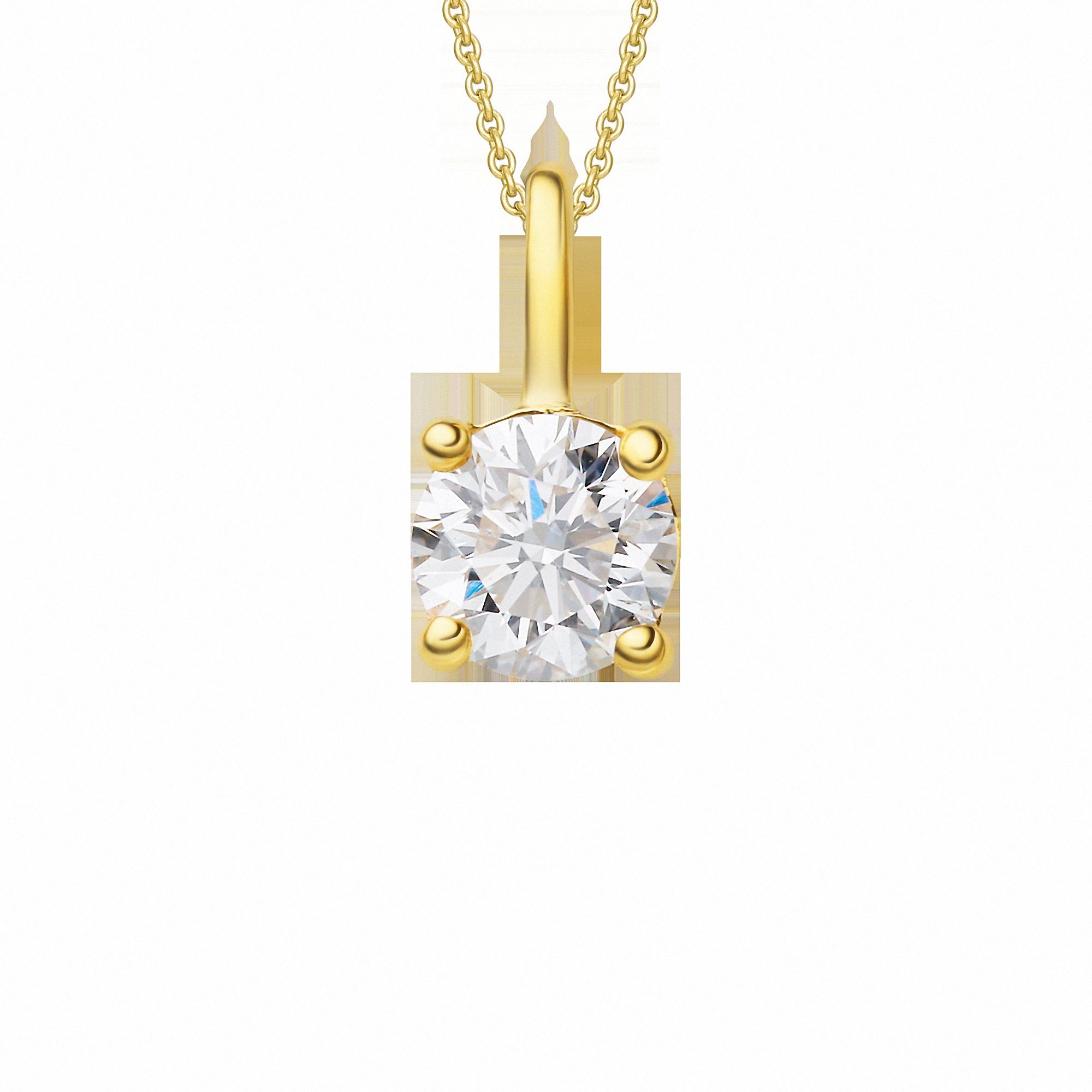 aus Kettenanhänger 585 ct Anhänger Schmuck Gold Brillant Damen Diamant ONE Gelbgold, ELEMENT 0.25