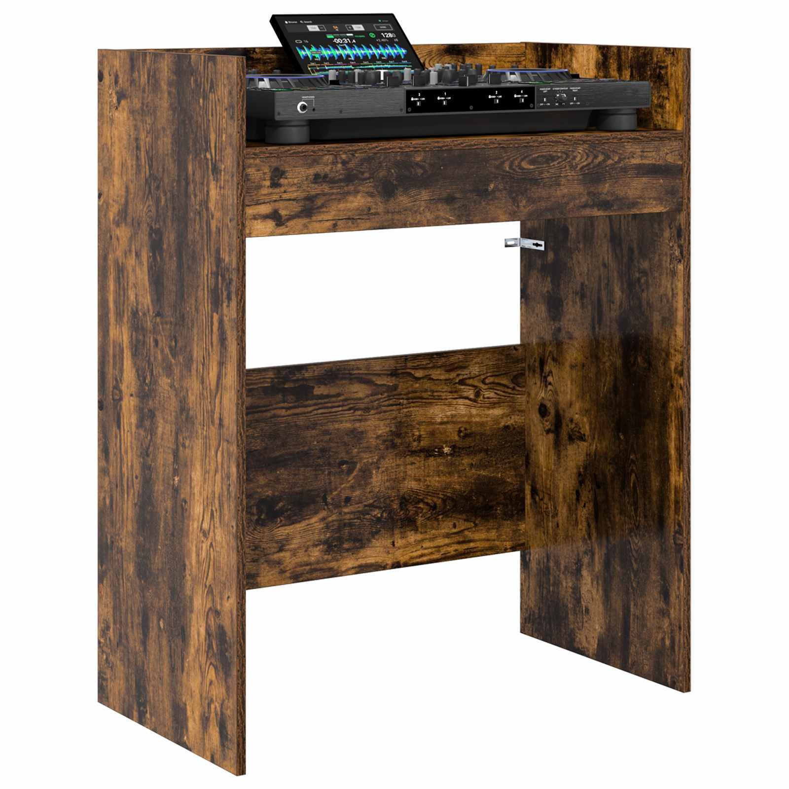 vidaXL Arbeitstisch DJ Tisch Raucheiche 82 x 45 x 102 cm Holzwerkstoff (1-St)