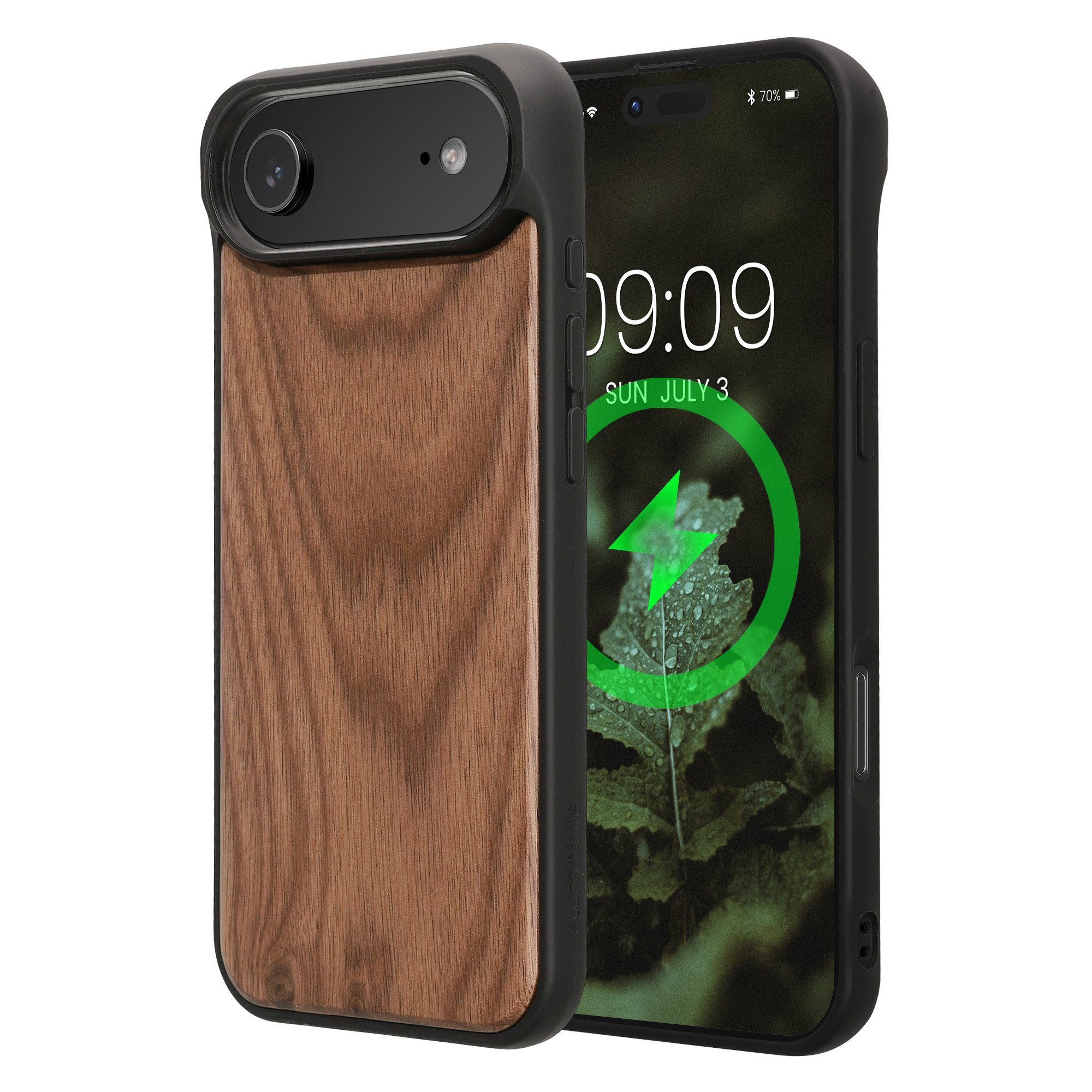 kwmobile Smartphone-Hülle Echtholz Schutzhülle für Apple iPhone Air Hülle, Cover aus Holz und TPU - Kompatibel mit MagSafe - Holz
