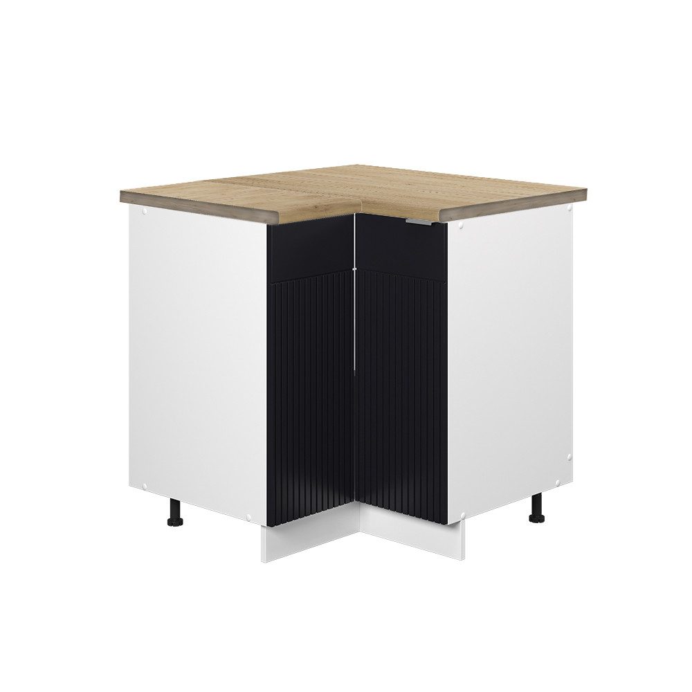 Vicco Eckunterschrank Fame-Line, Schwarz gestreift/Weiß, 80.5 günstig online kaufen