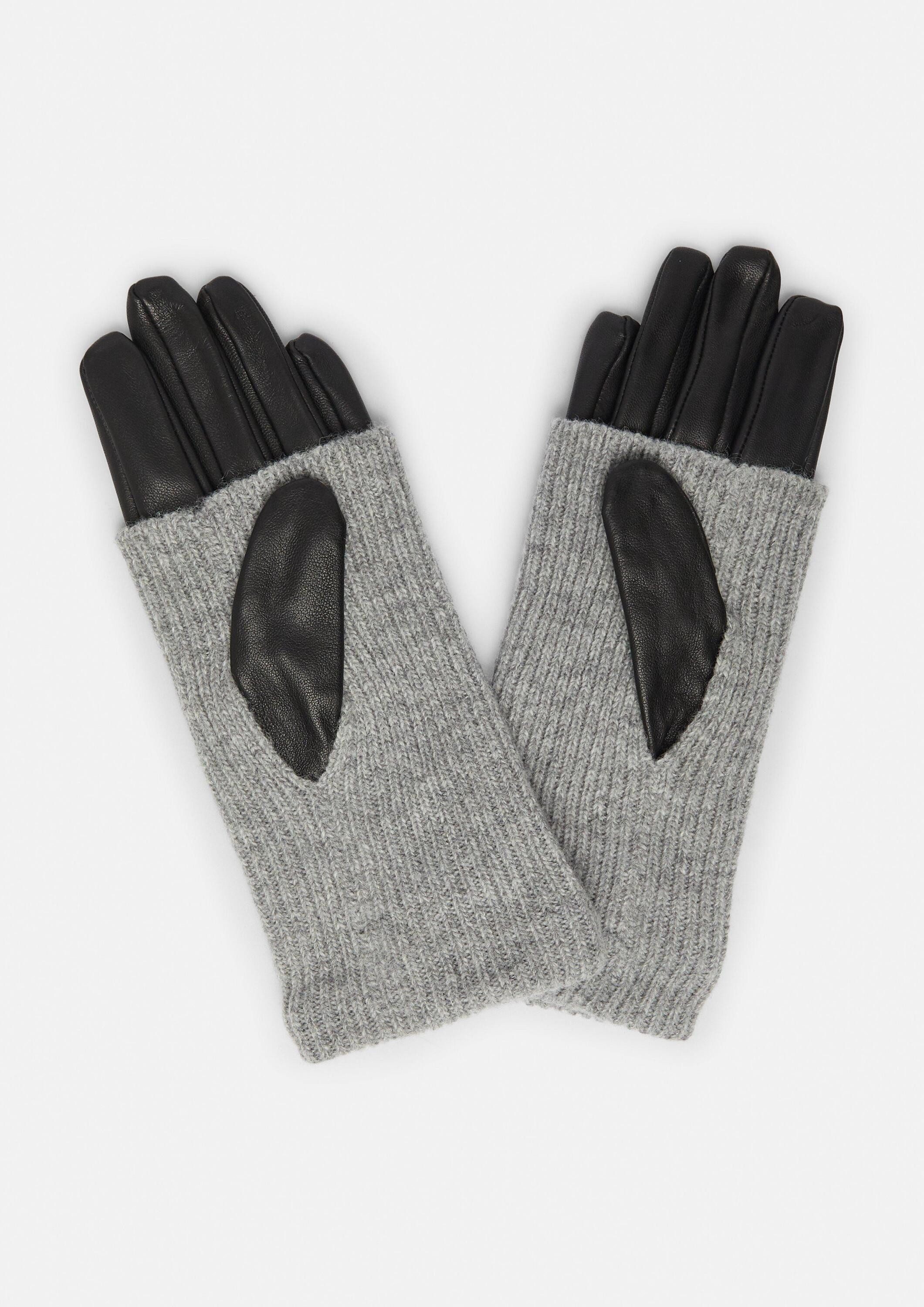 comma Strickhandschuhe Handschuhe Lederhandschuhe mit Strickstulpe günstig online kaufen