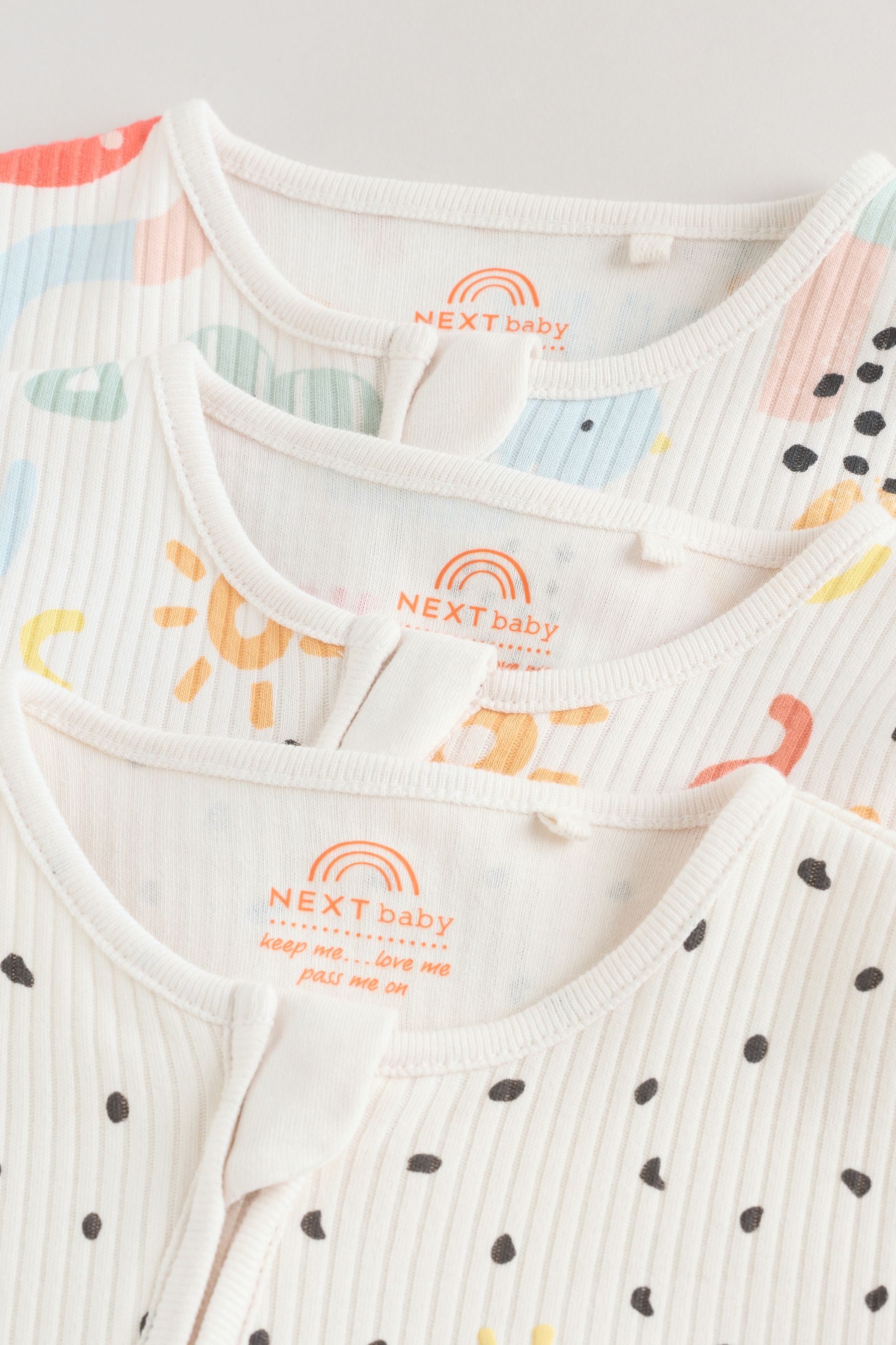 Next Schlafoverall Baby-Schlafanzüge mit Zwei-Wege-RV, 3er-Pack (3-tlg)