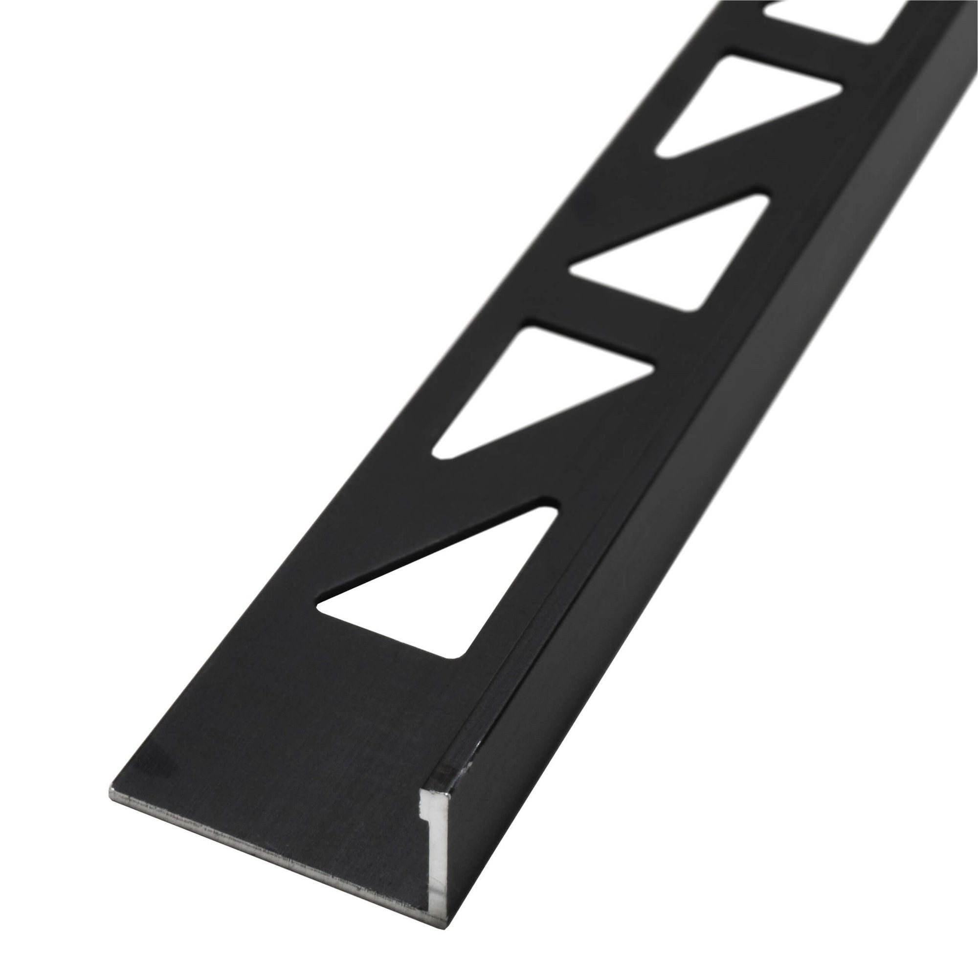 Dalsys Profil Fliesenschiene Winkelprofil Aluminium (eloxiert) Schwarz 2m x 10mm), Fliesenprofil