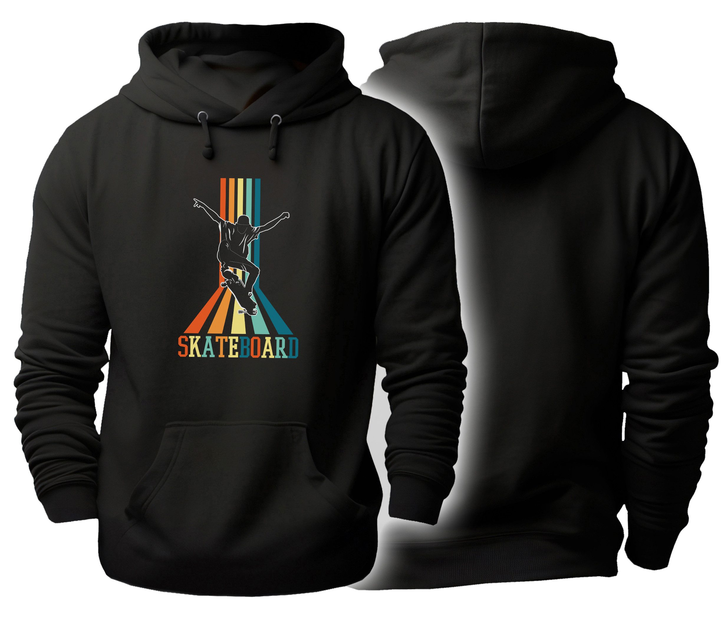 MyDesign24 Hoodie Skater Kapuzen Pullover Schwarzer Männer und Frauen Hoodie Gr.S i547