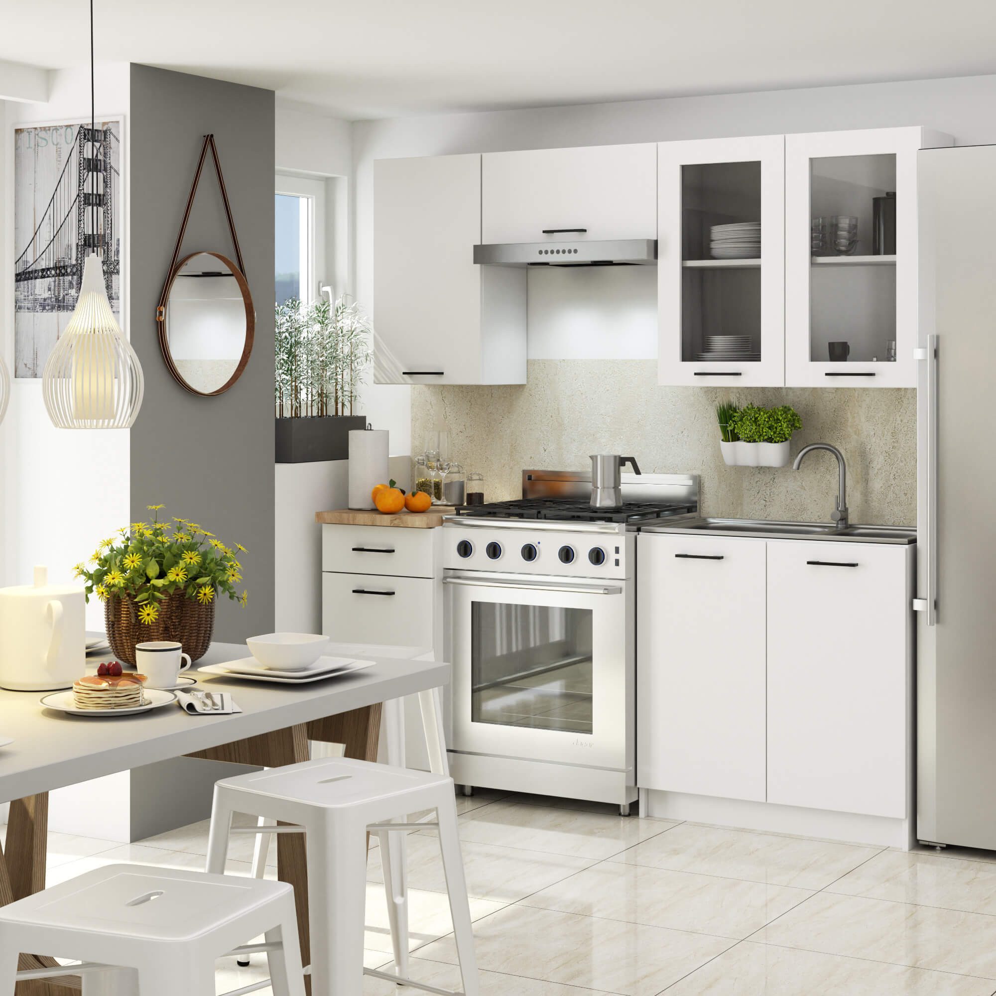 Raumhirsch Furniture Küchenzeile Hochwertiger Küchenblock - Für optimalen Stauraum - Küchenmöbel Set, Küchenzeile, Küchenmöbel Set, Küchenblock für Ihre Traumküche