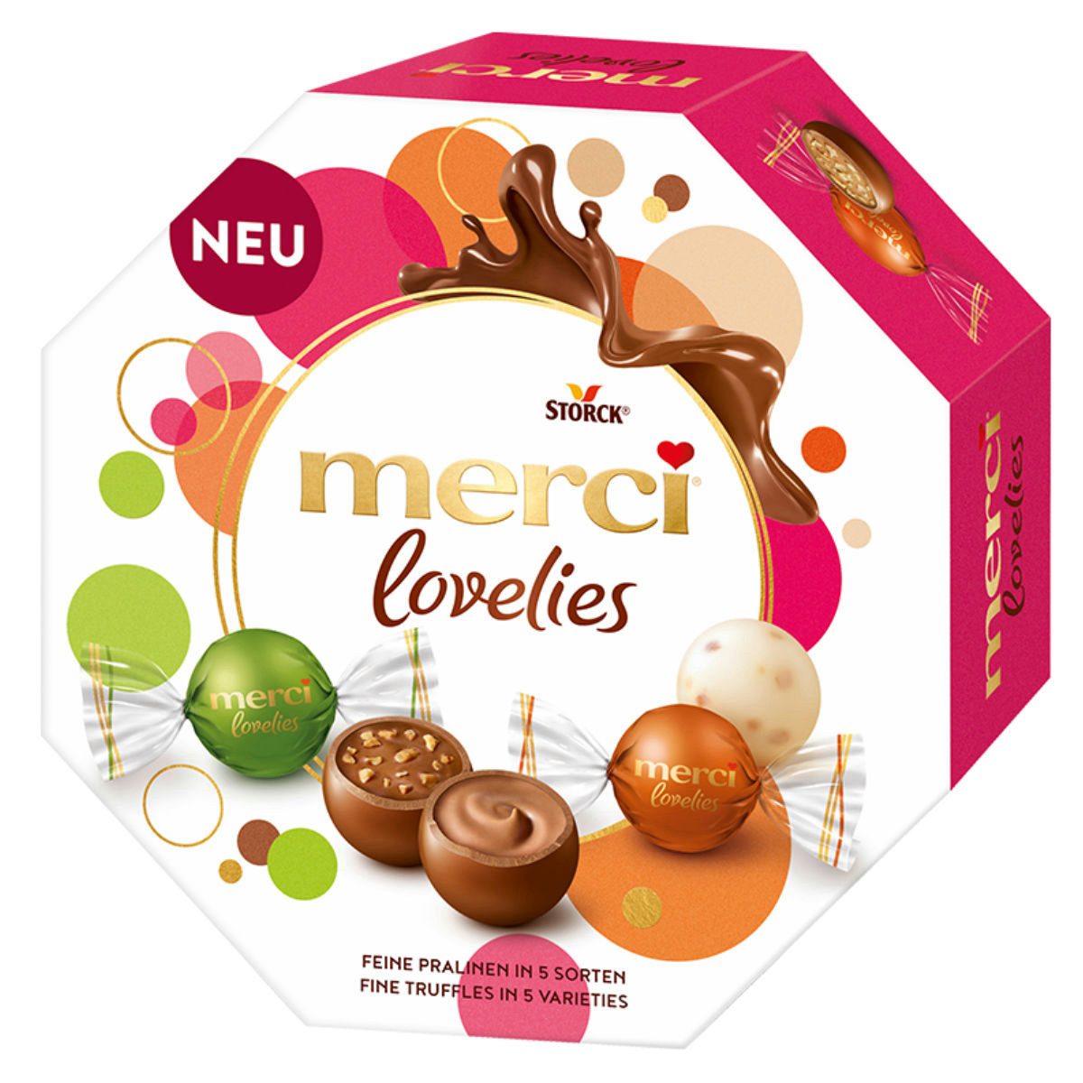 Merci Schokolade, Merci Lovelies Classic einzeln verpackte Pralinen 5fach sortiert 185g