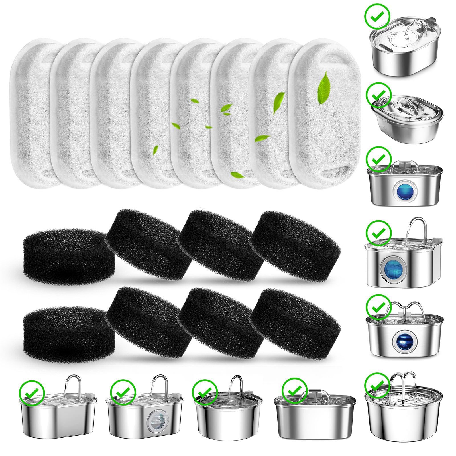BlingBin Trinkbrunnen 16 Stück Katzenbrunnen Filter, günstig online kaufen