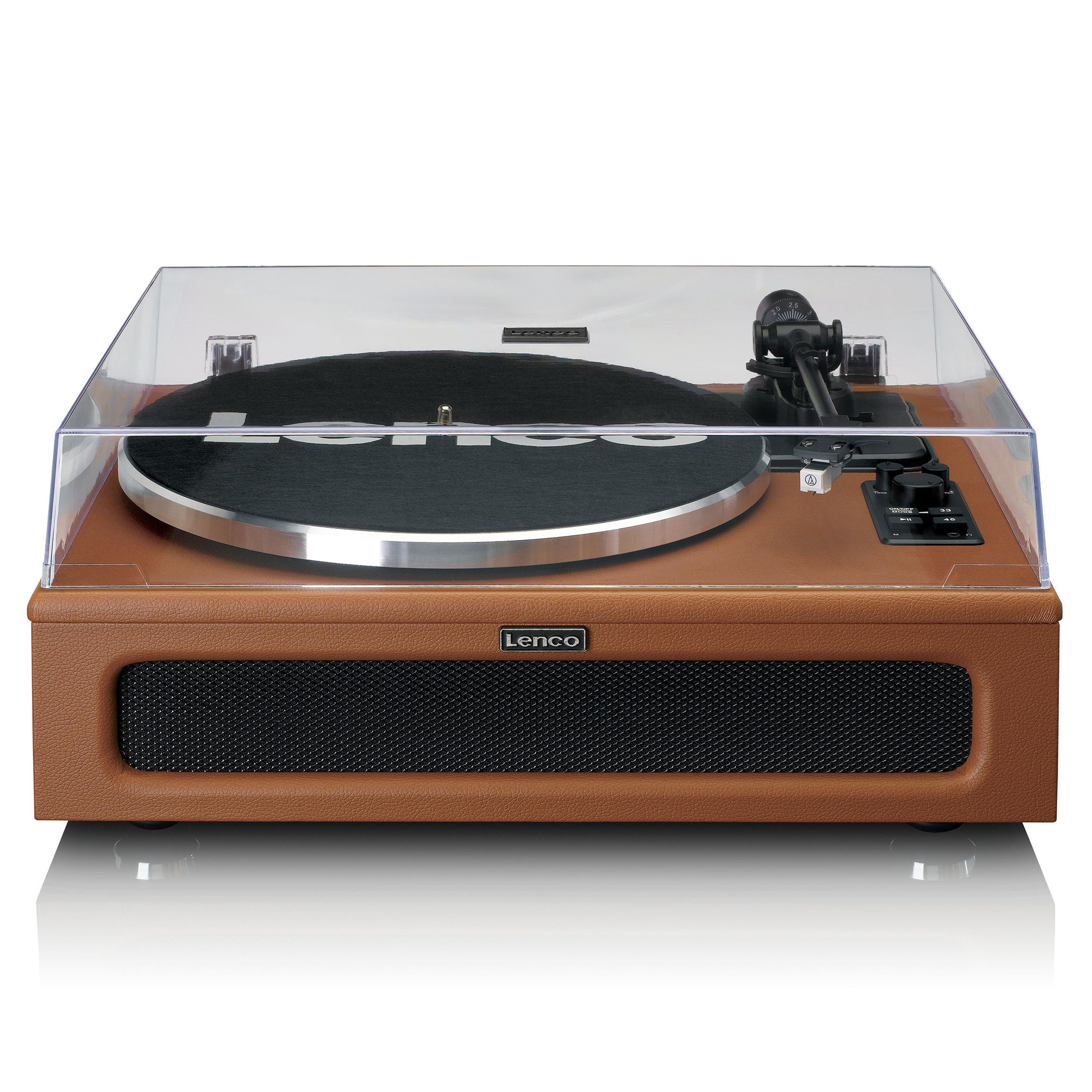 Lenco LS-430BN Plattenspieler (Riemenantrieb, Bluetooth, Schallplattenspieler mit Lautsprecher, Bluetooth 5.0 inkl. Staubschutz)