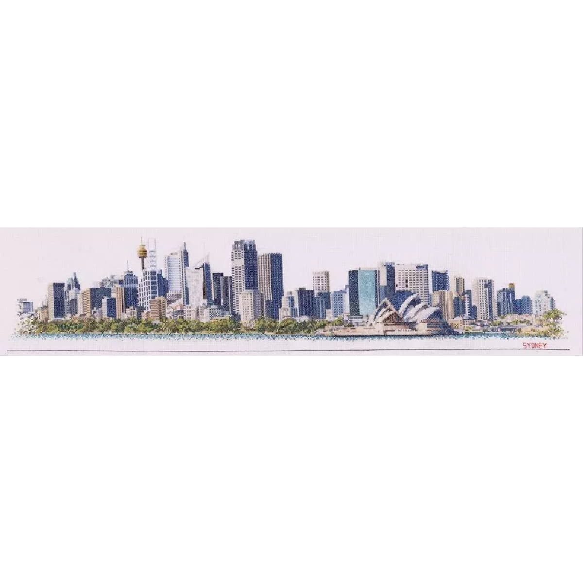 Thea Gouverneur Kreativset Thea Gouverneur geteld kruissteekpakket "Skyline Sydney Aida", 24x85cm, (embroidery kit by Marussia)