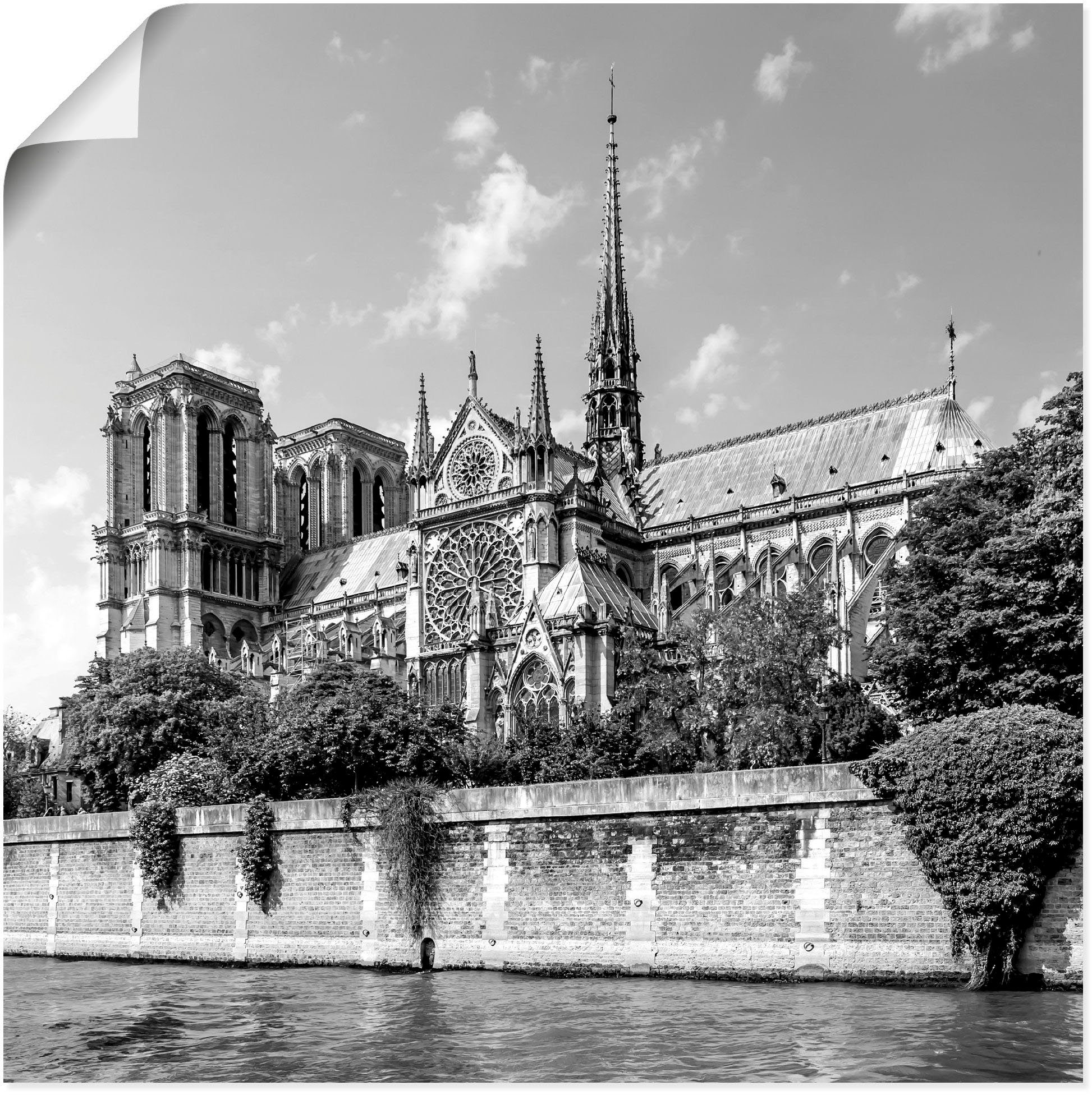 Artland Wandbild Paris oder versch. St), in Notre-Dame, Kathedrale (1 Leinwandbild, Alubild, als Poster Gebäude Wandaufkleber Größen