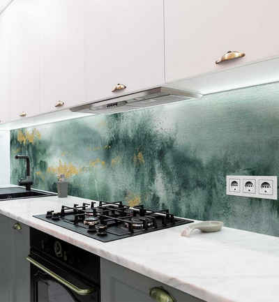 MyMaxxi Dekorationsfolie Küchenrückwand Verwischter Marmor Moos selbstklebend