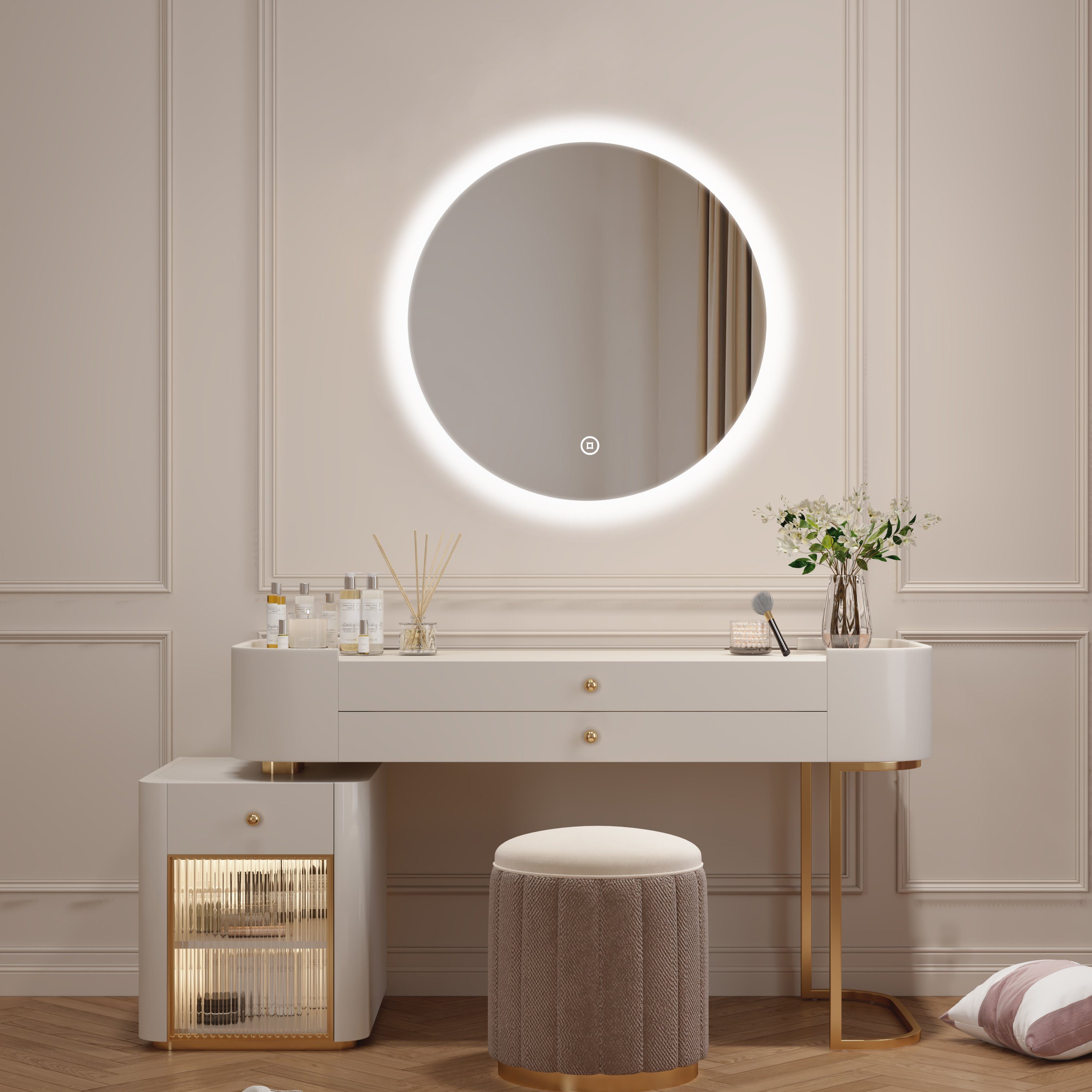 WDWRITTI Schminkspiegel Kosmetikspiegel mit LED beleuchtung günstig online kaufen