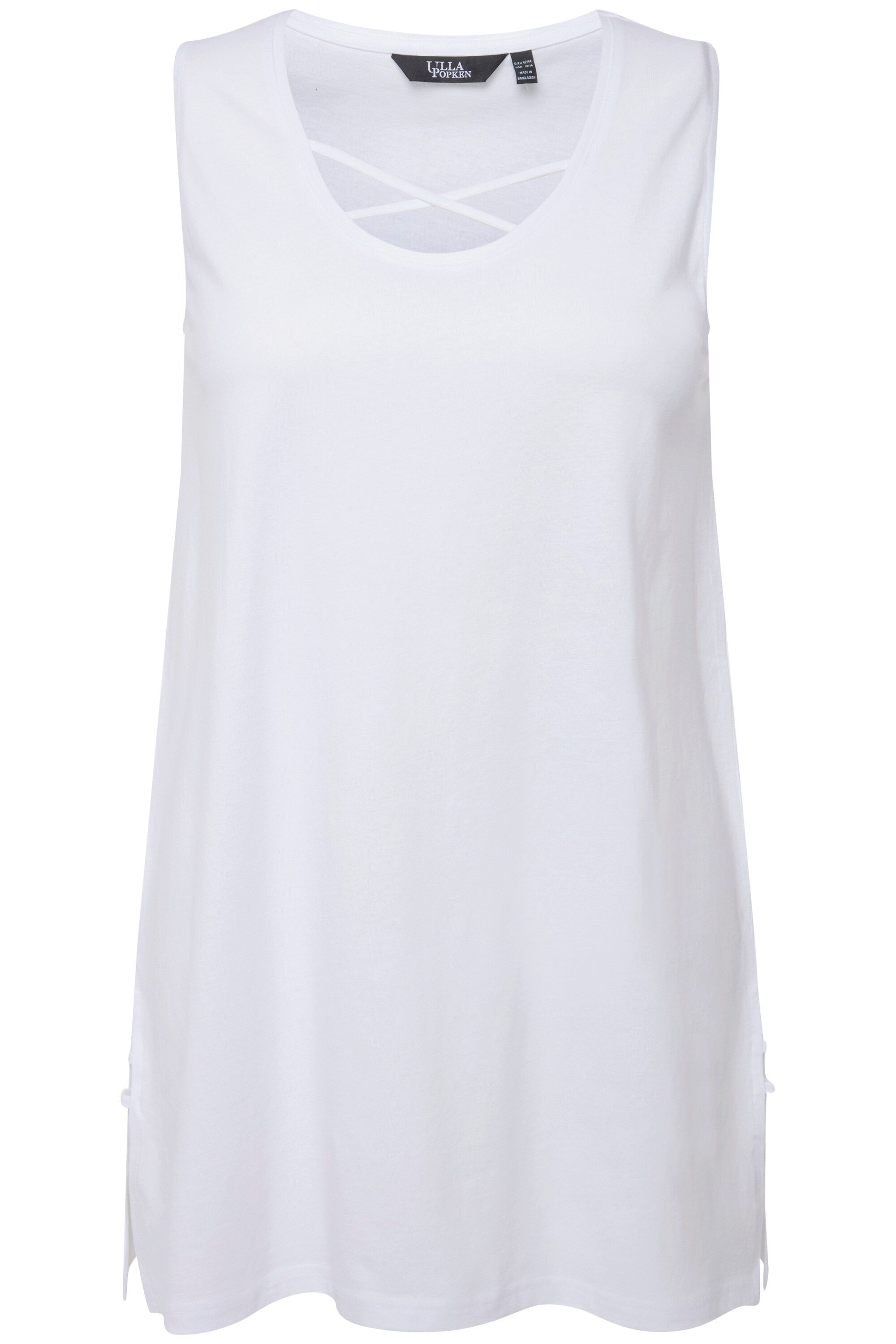 Ulla Popken Longtop Longtop Zierbänder A-Linie Rundhals ärmellos günstig online kaufen